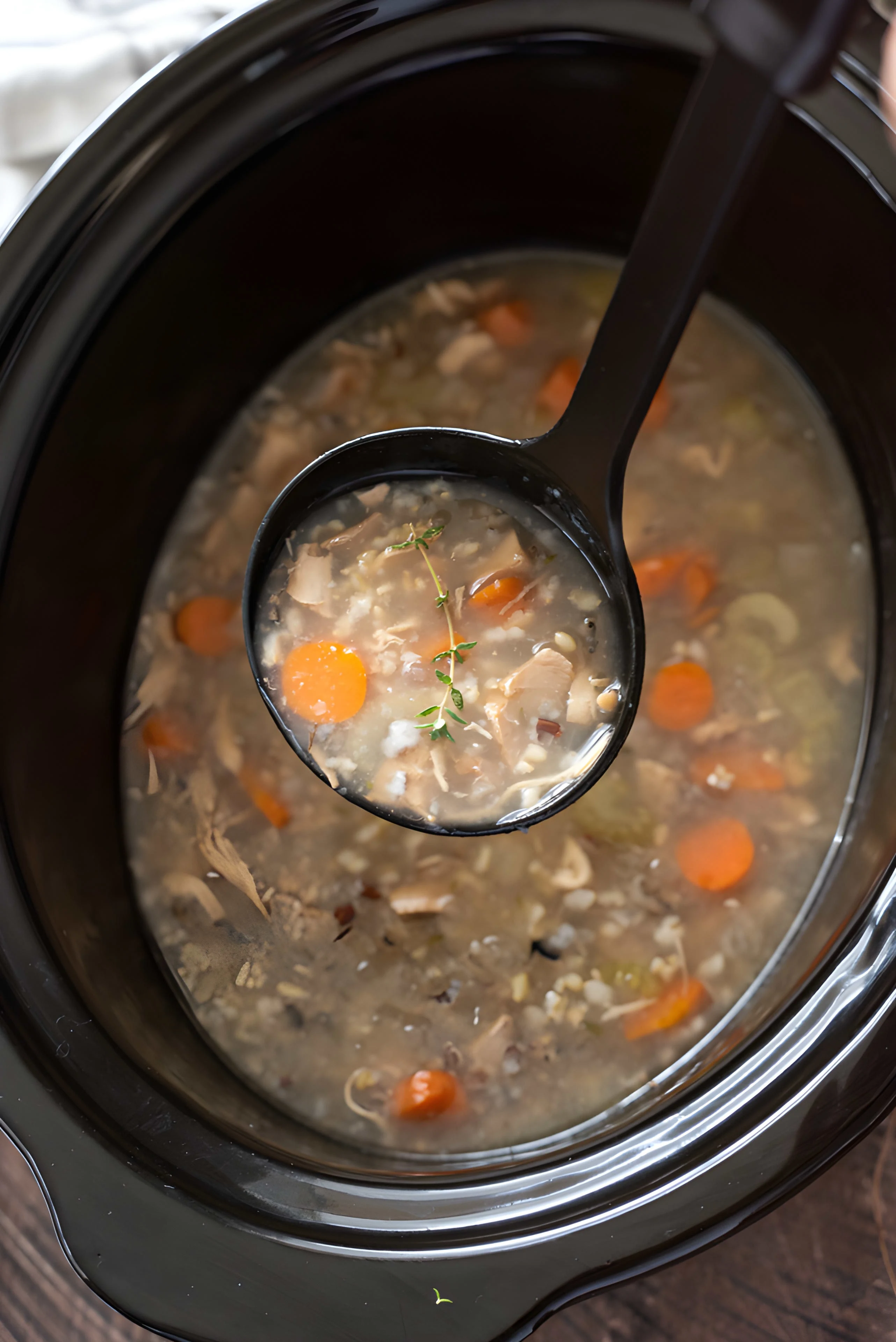 Slow Cooker Turkey Wild Rice Soup