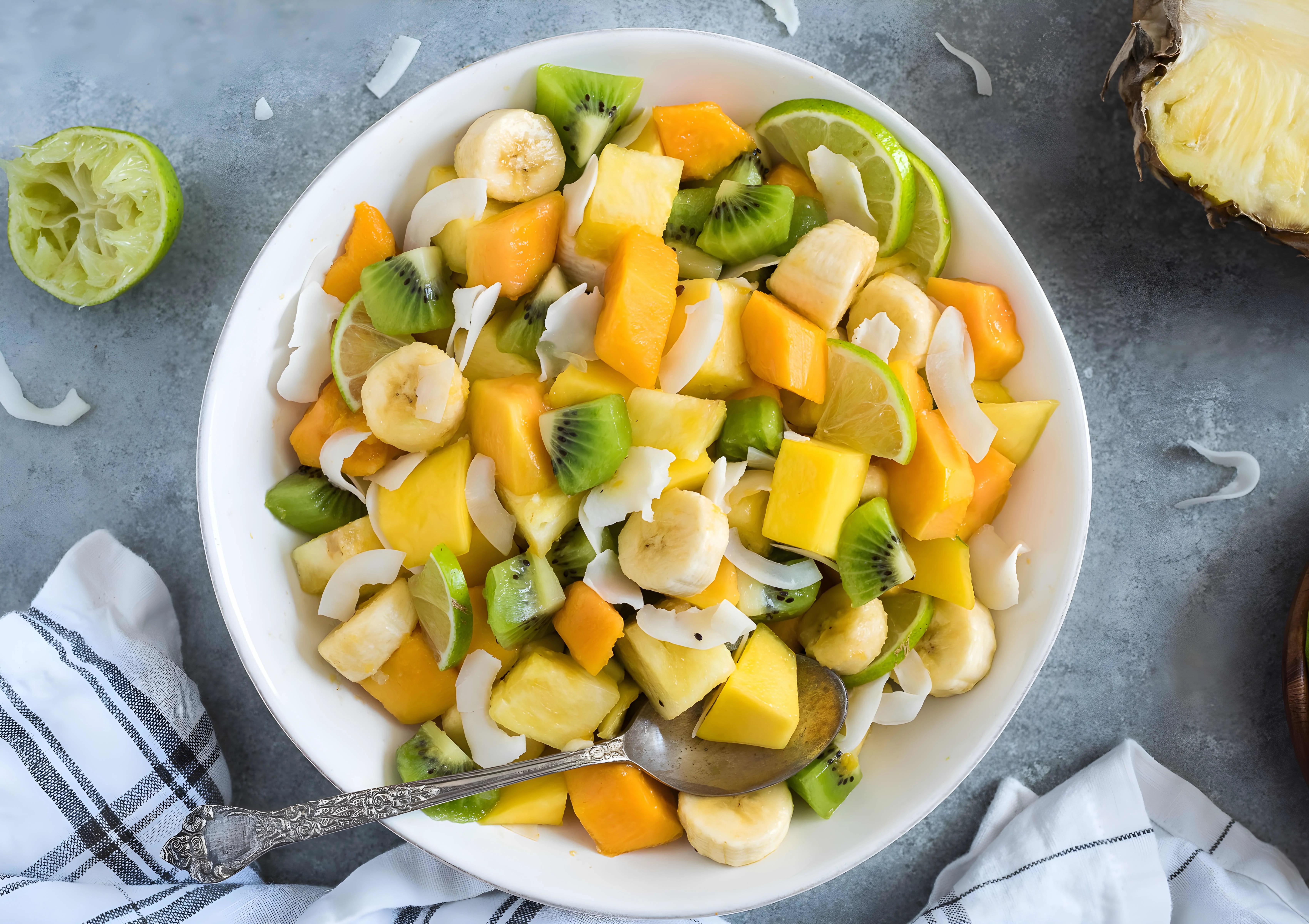 Tropical Fruit Salad with Coconut and Lime