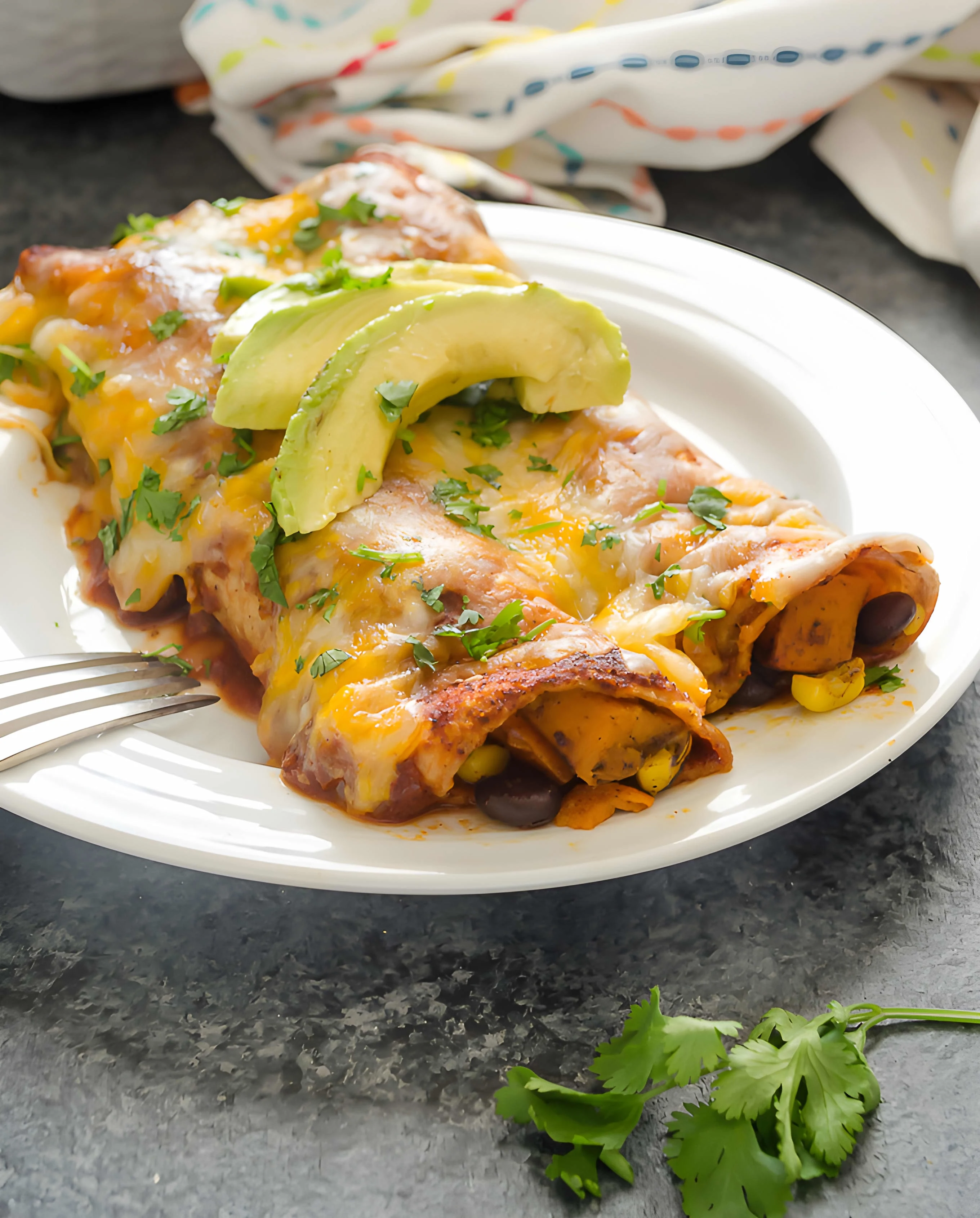 Black Bean Sweet Potato Enchiladas