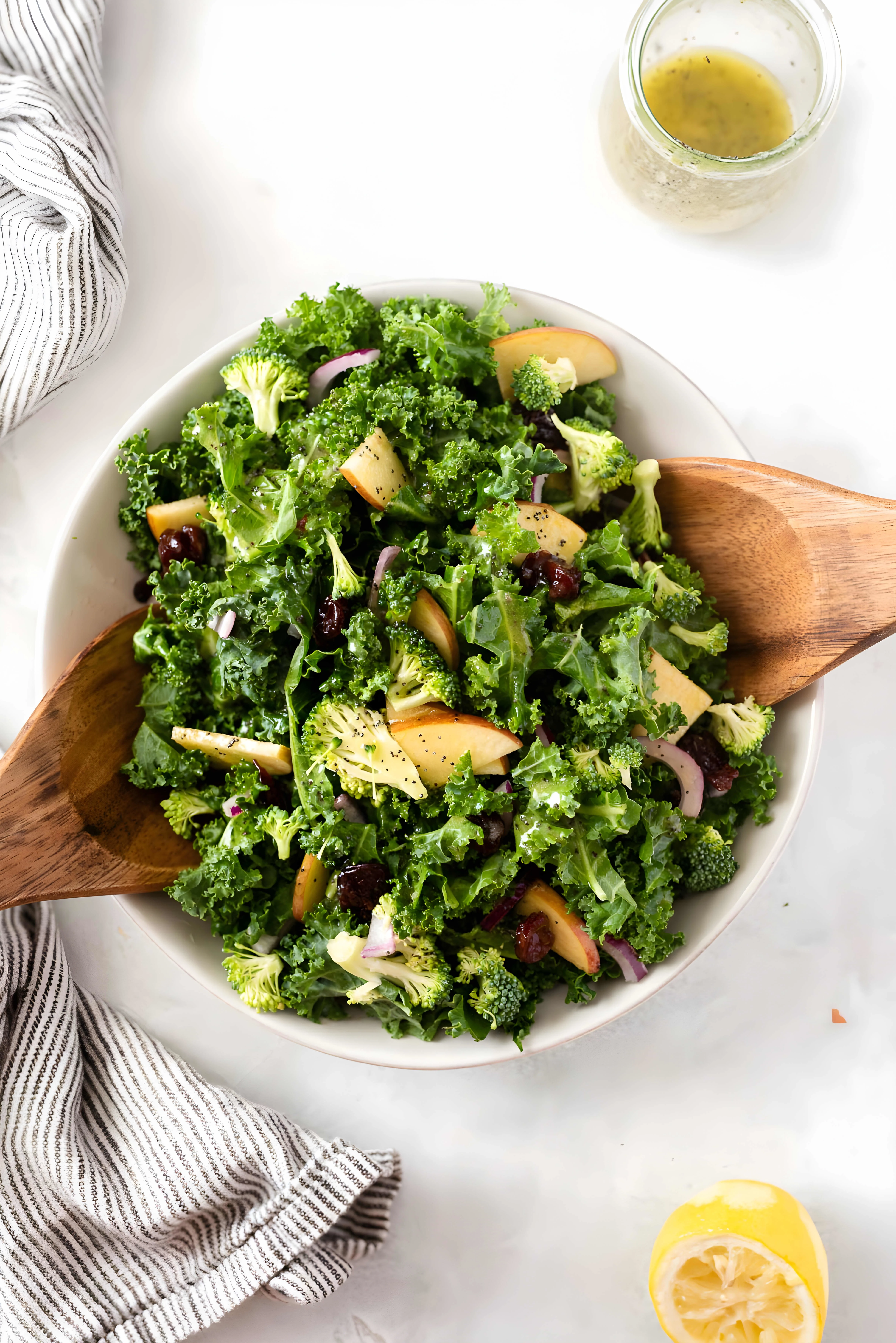 Broccoli Kale Salad with Lemon Poppy Seed Dressing