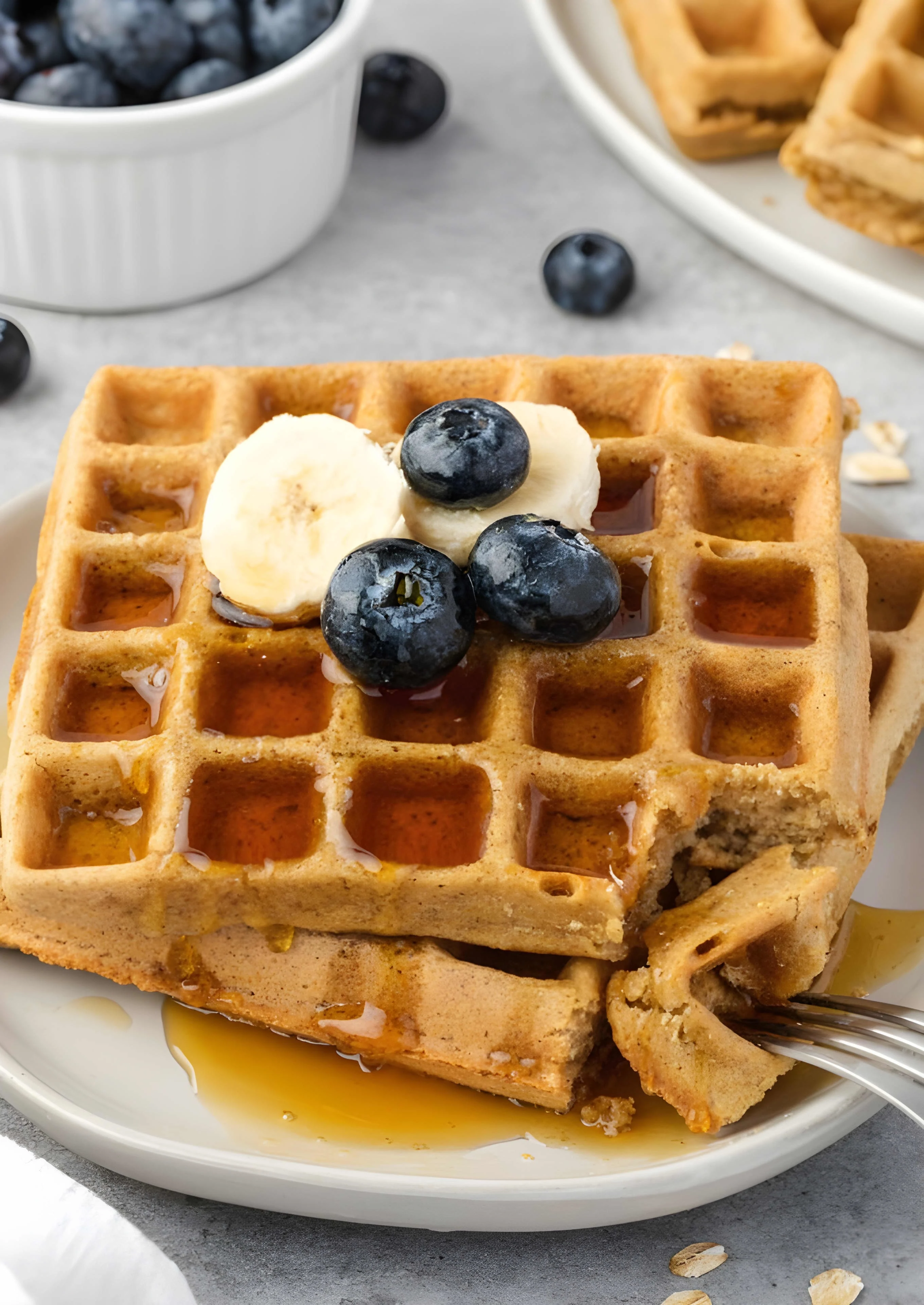 Crispy Oat Flour Waffles (Gluten-Free)