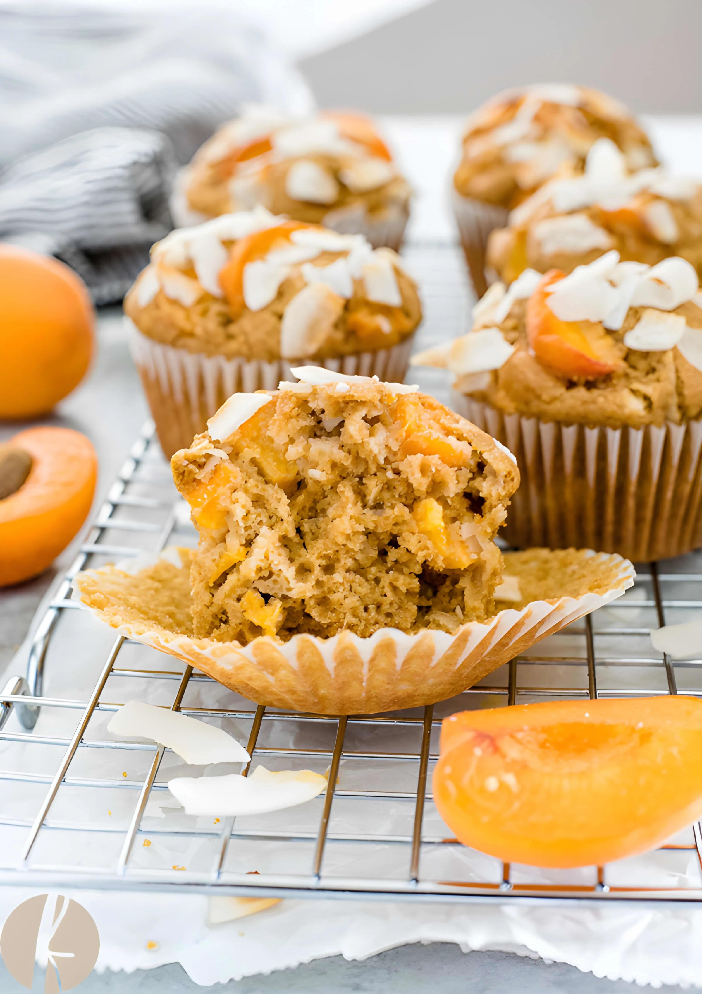 Fresh Apricot Coconut Muffins