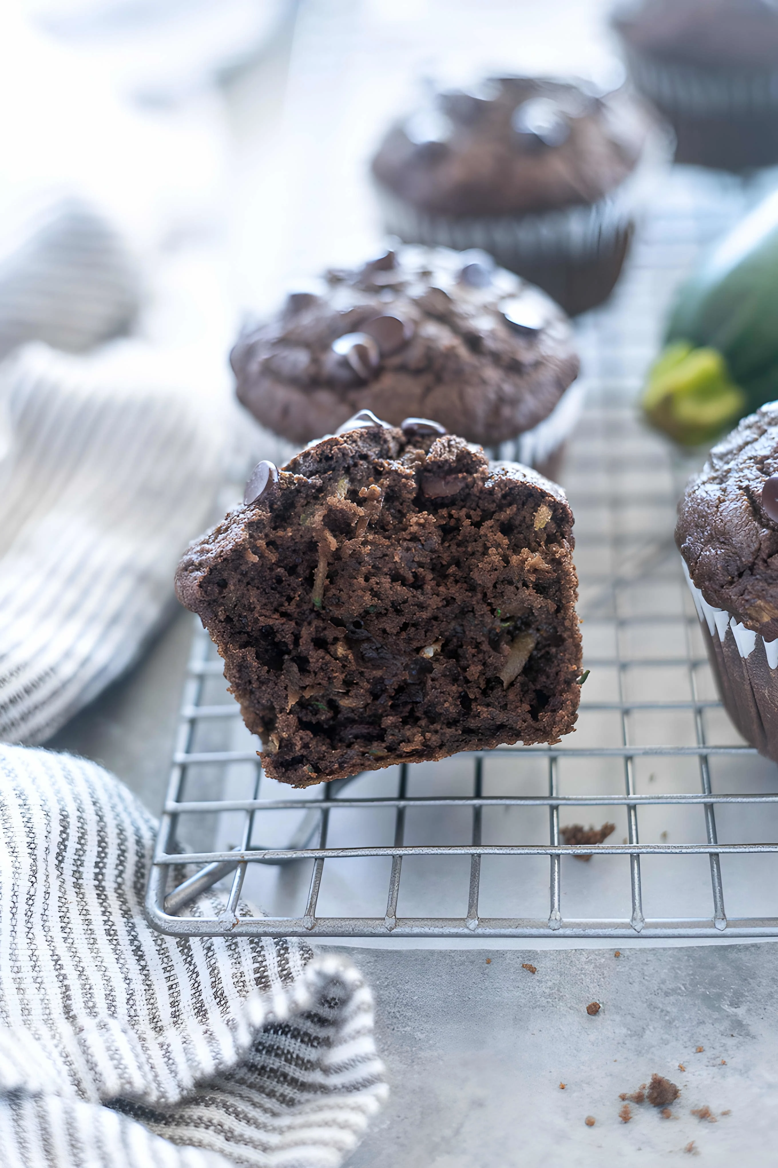 Healthy Chocolate Zucchini Muffins