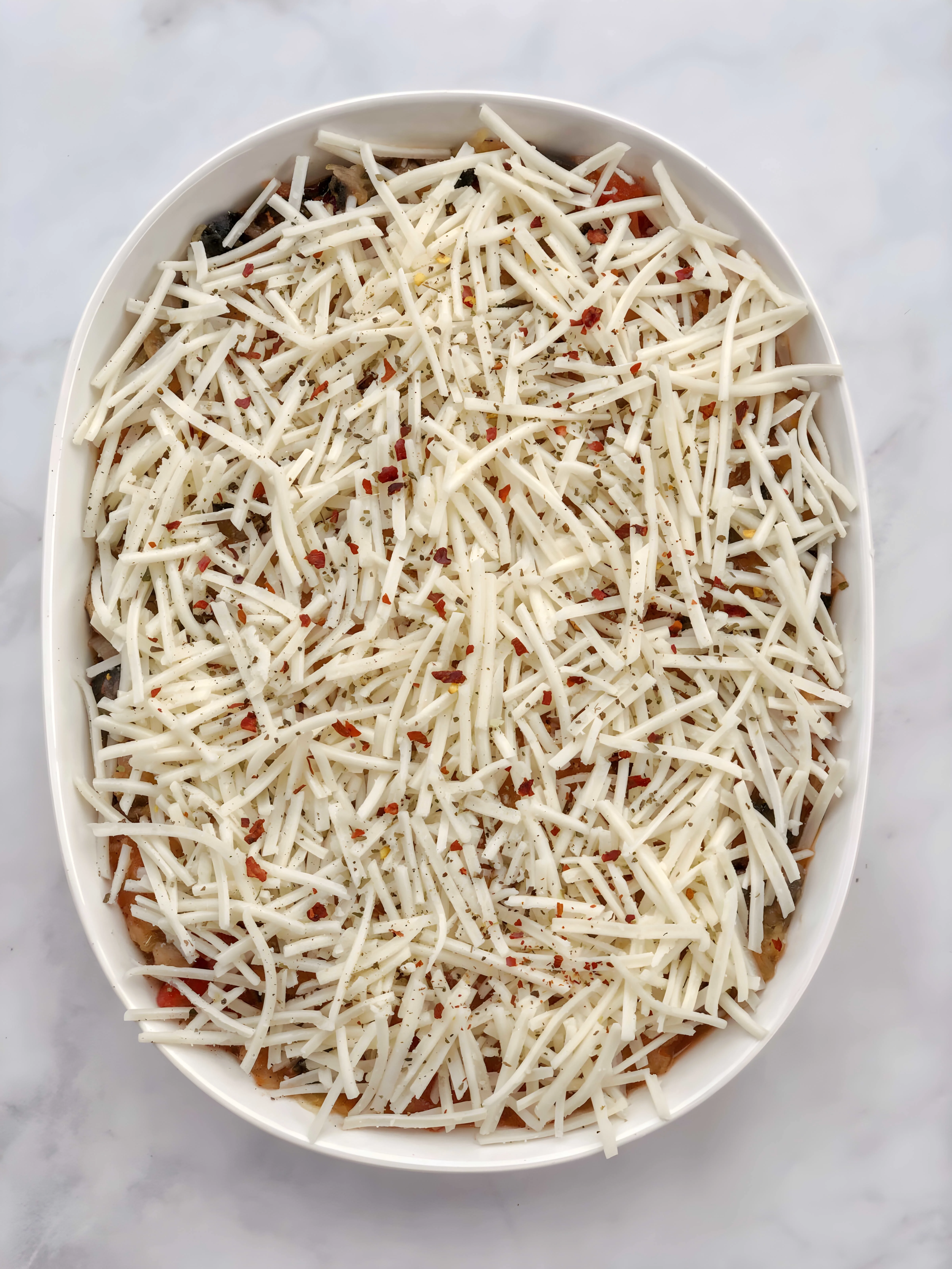 Vegan Spaghetti Squash Pizza Casserole