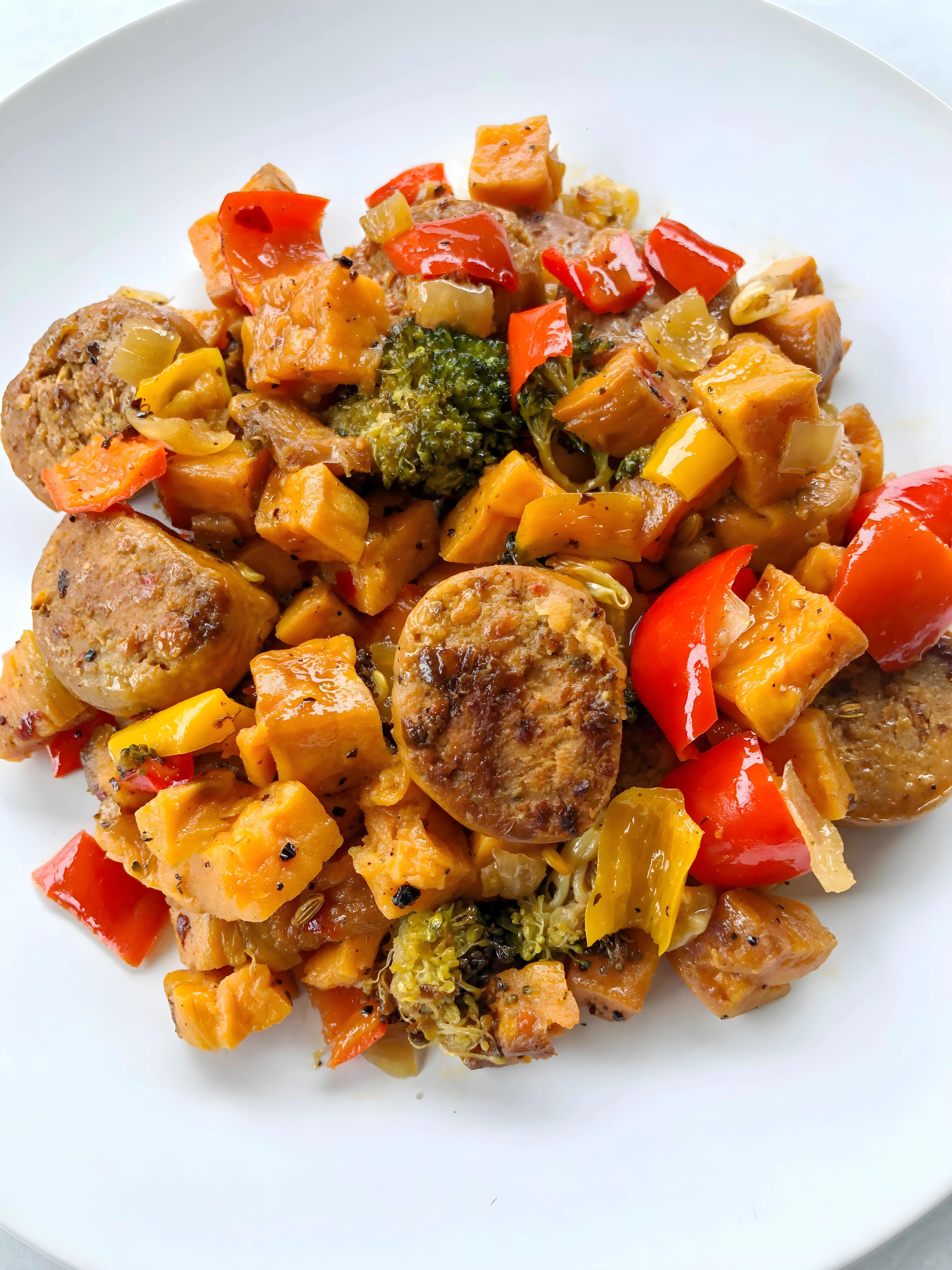 Vegan Sausage and Vegetable Skillet
