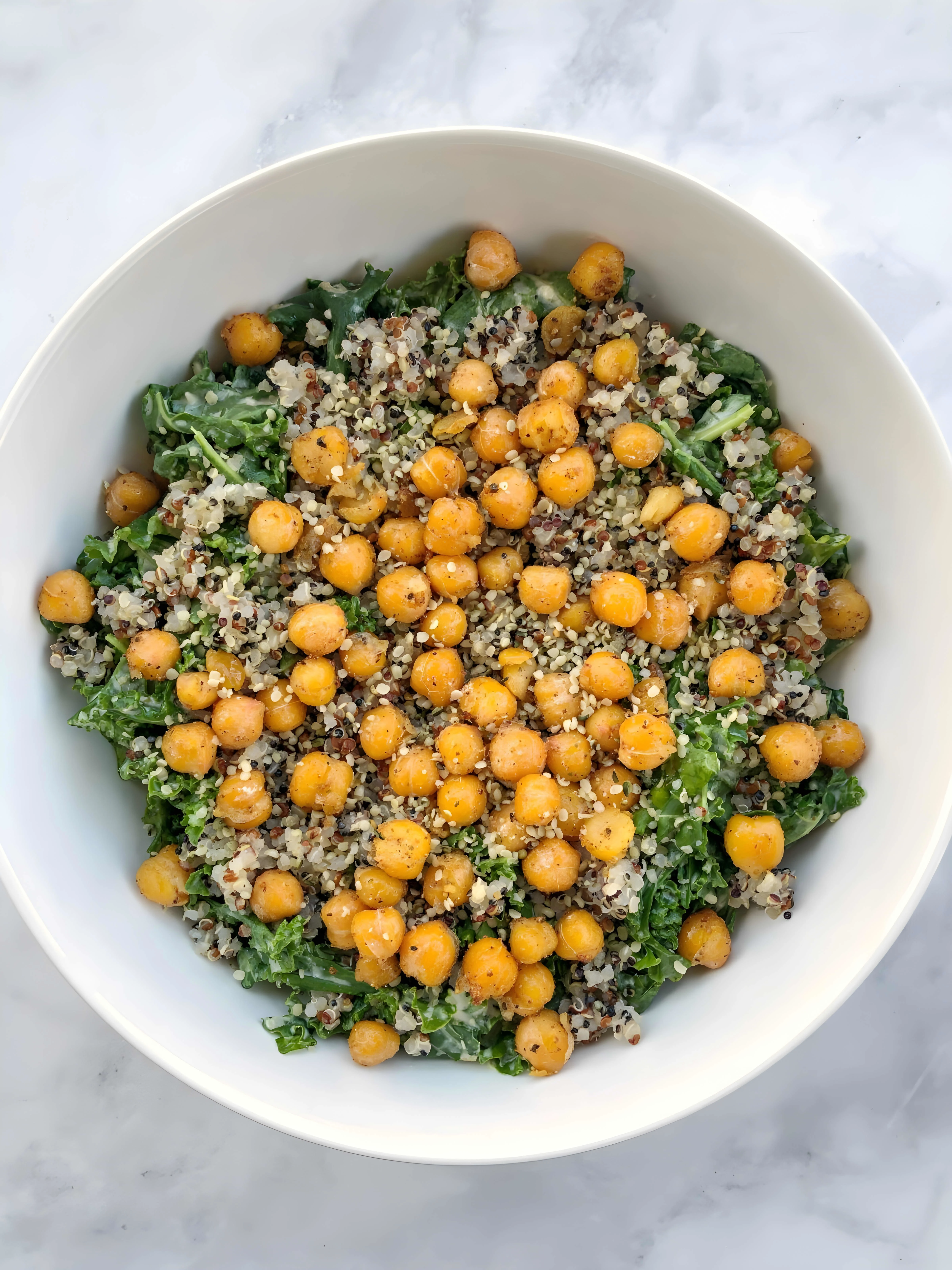 Chickpea Kale Caesar Salad