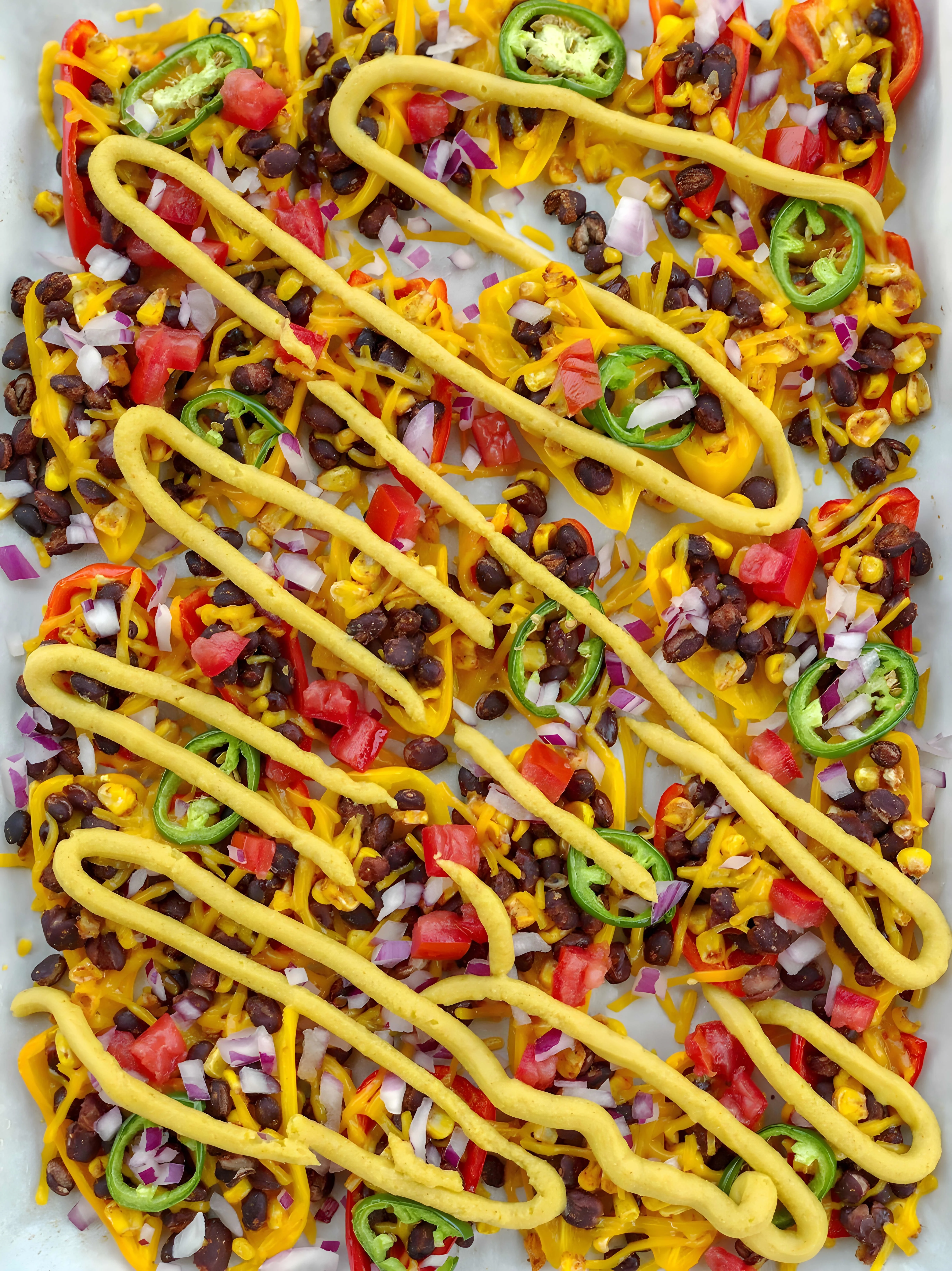 Vegan Mini Sweet Pepper Nachos