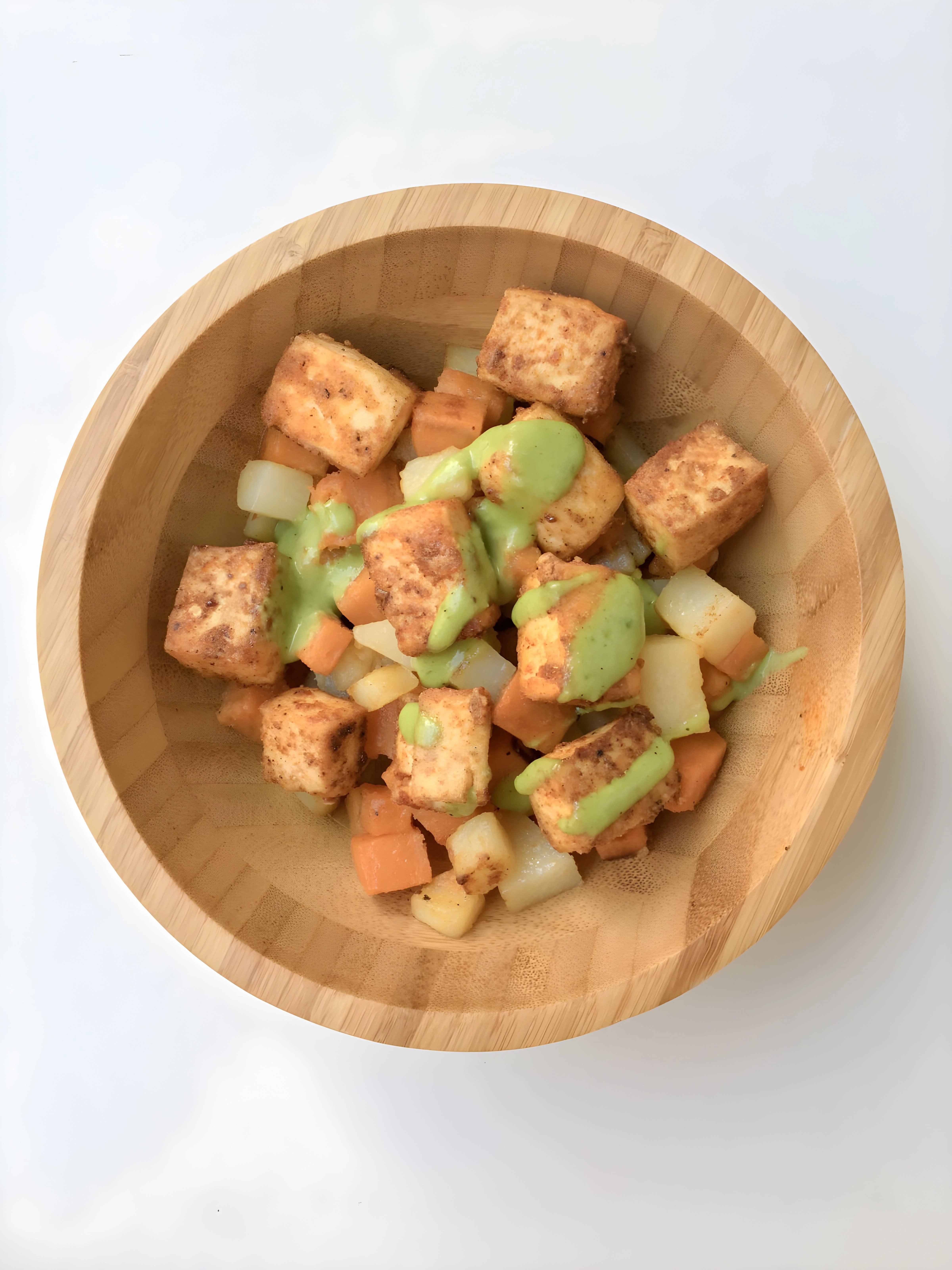 Chili-Spiced Crispy Fried Tofu Bowl with Green Onion Vinaigrette (Satu'li Canteen Copycat)