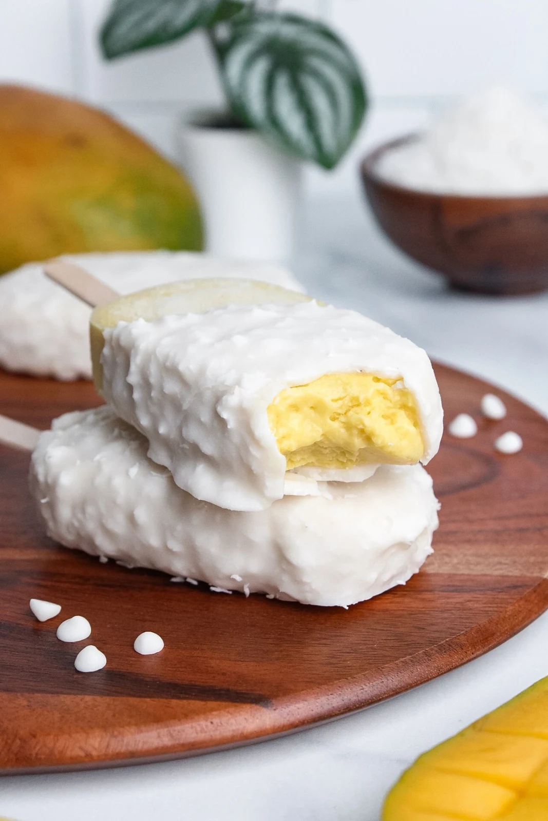 Mango Coconut Vegan Ice Cream Bars