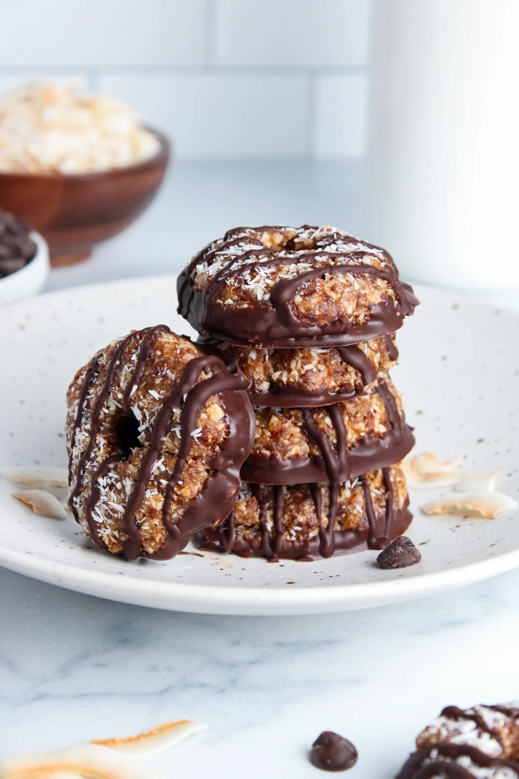 Healthy No-Bake Samoa Cookies
