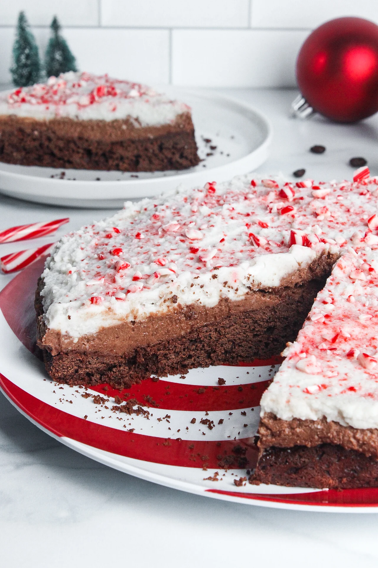 Vegan Peppermint Mocha Mousse Cake