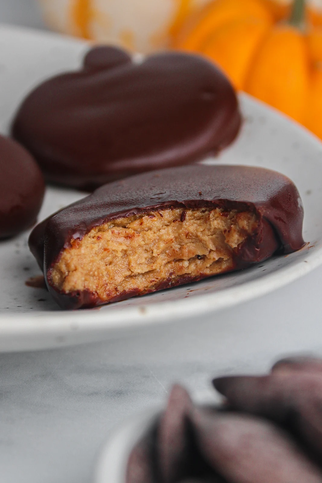 Chocolate Peanut Butter Protein Pumpkins