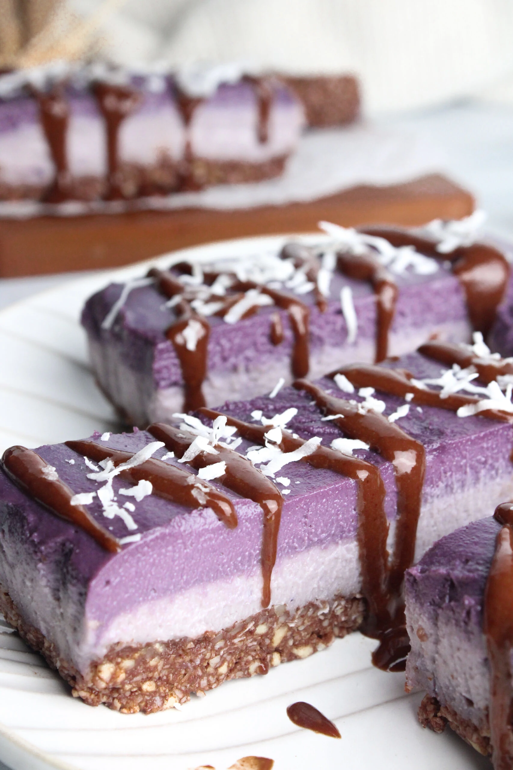 Vegan Acai Chocolate Cheesecake Bars