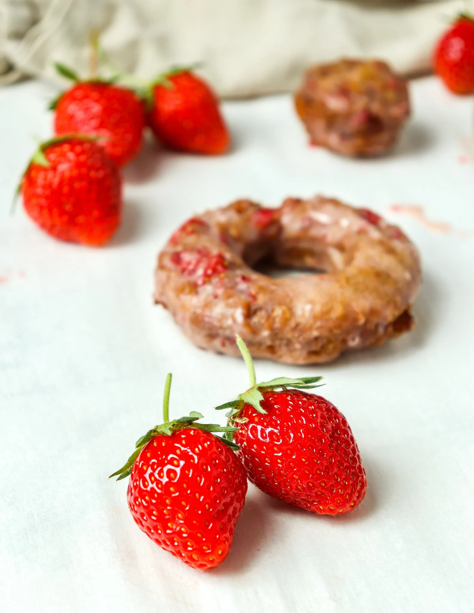 Strawberry Sour Cream Doughnuts