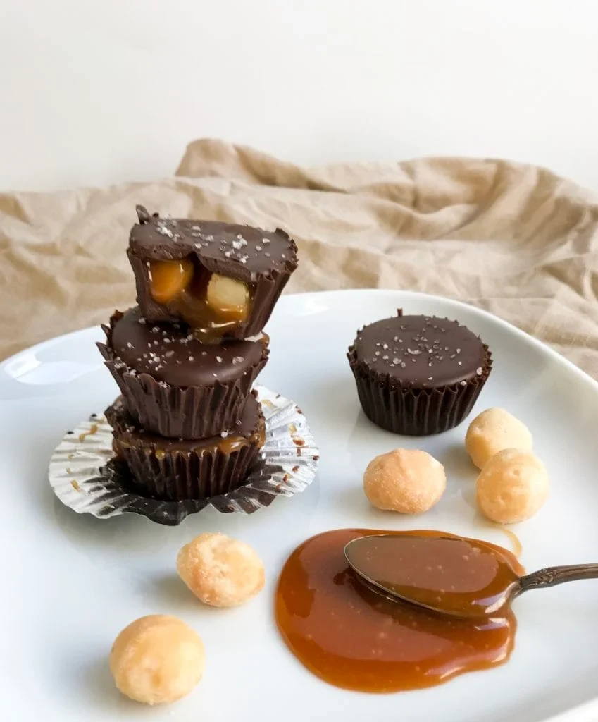 Salted Caramel Macadamia Cups