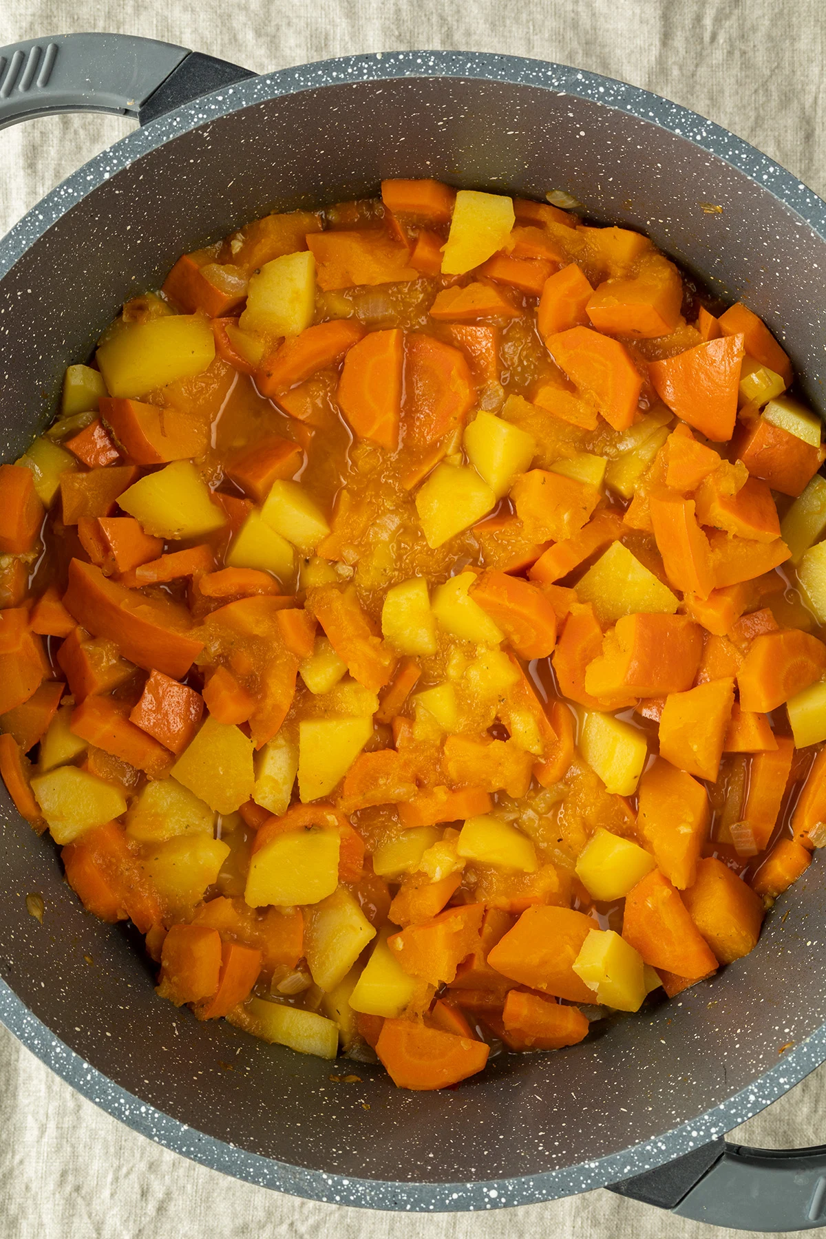 Pumpkin Soup with Potatoes and Carrots