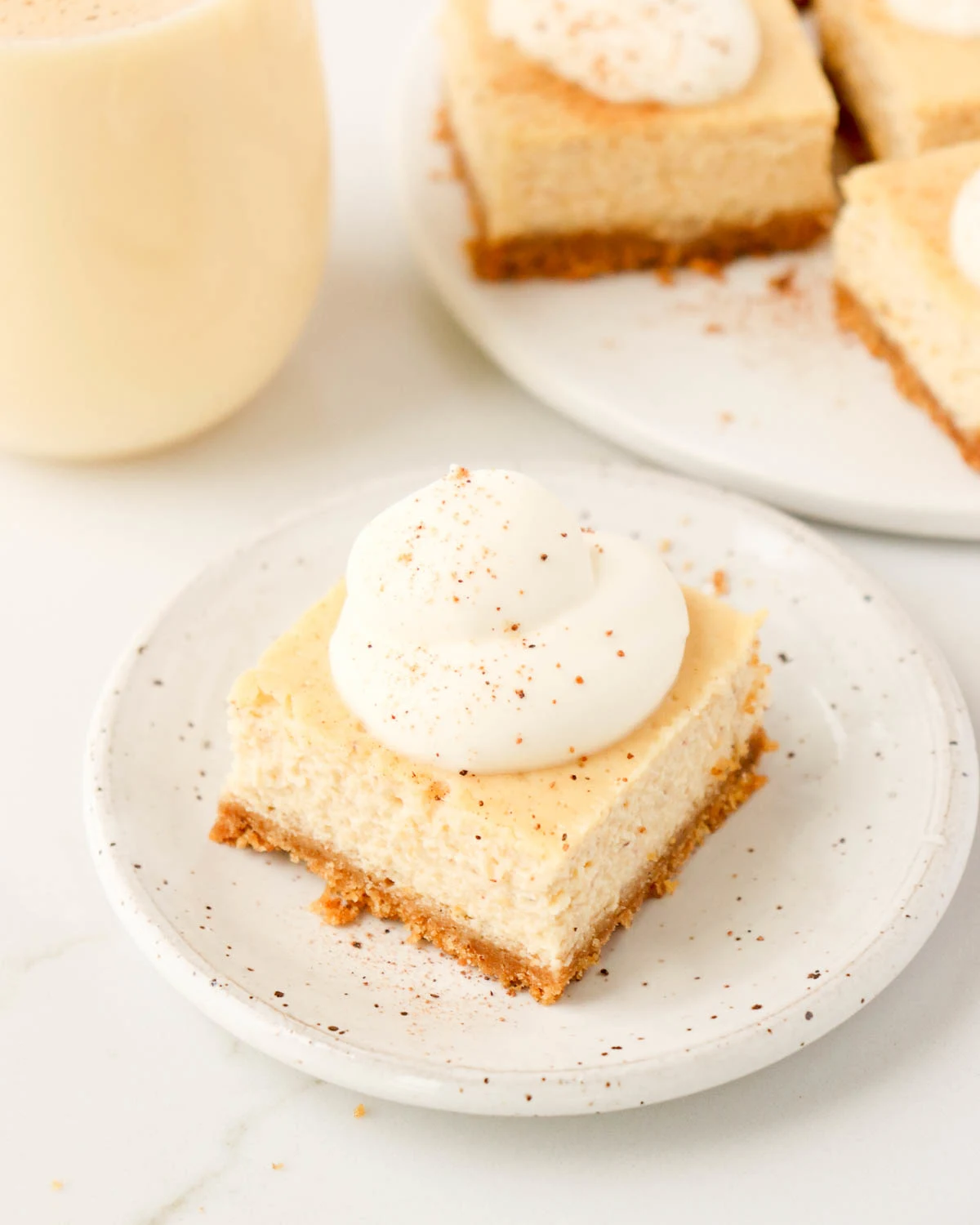 Baked Eggnog Cheesecake Bars