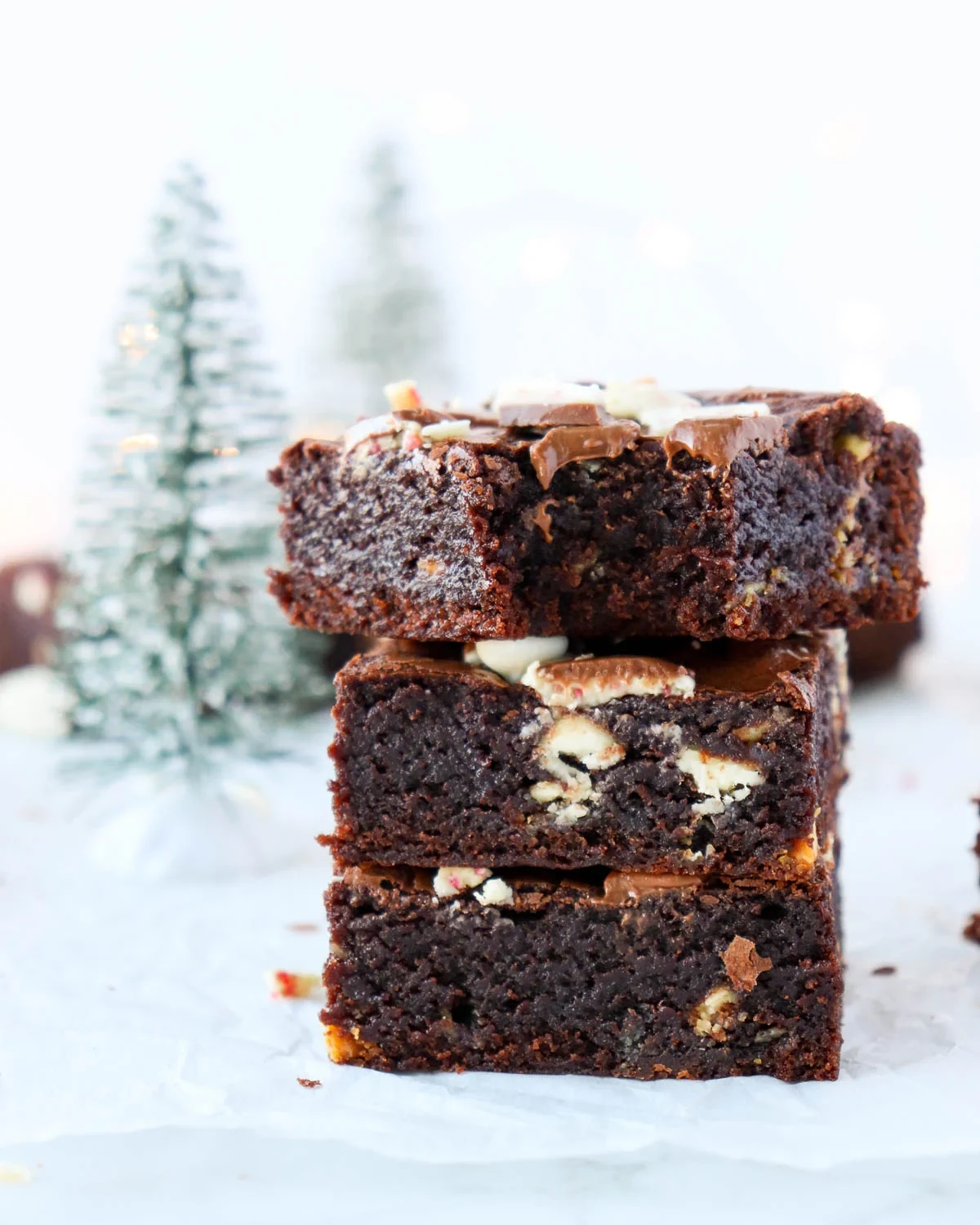Peppermint Bark Fudge Brownies