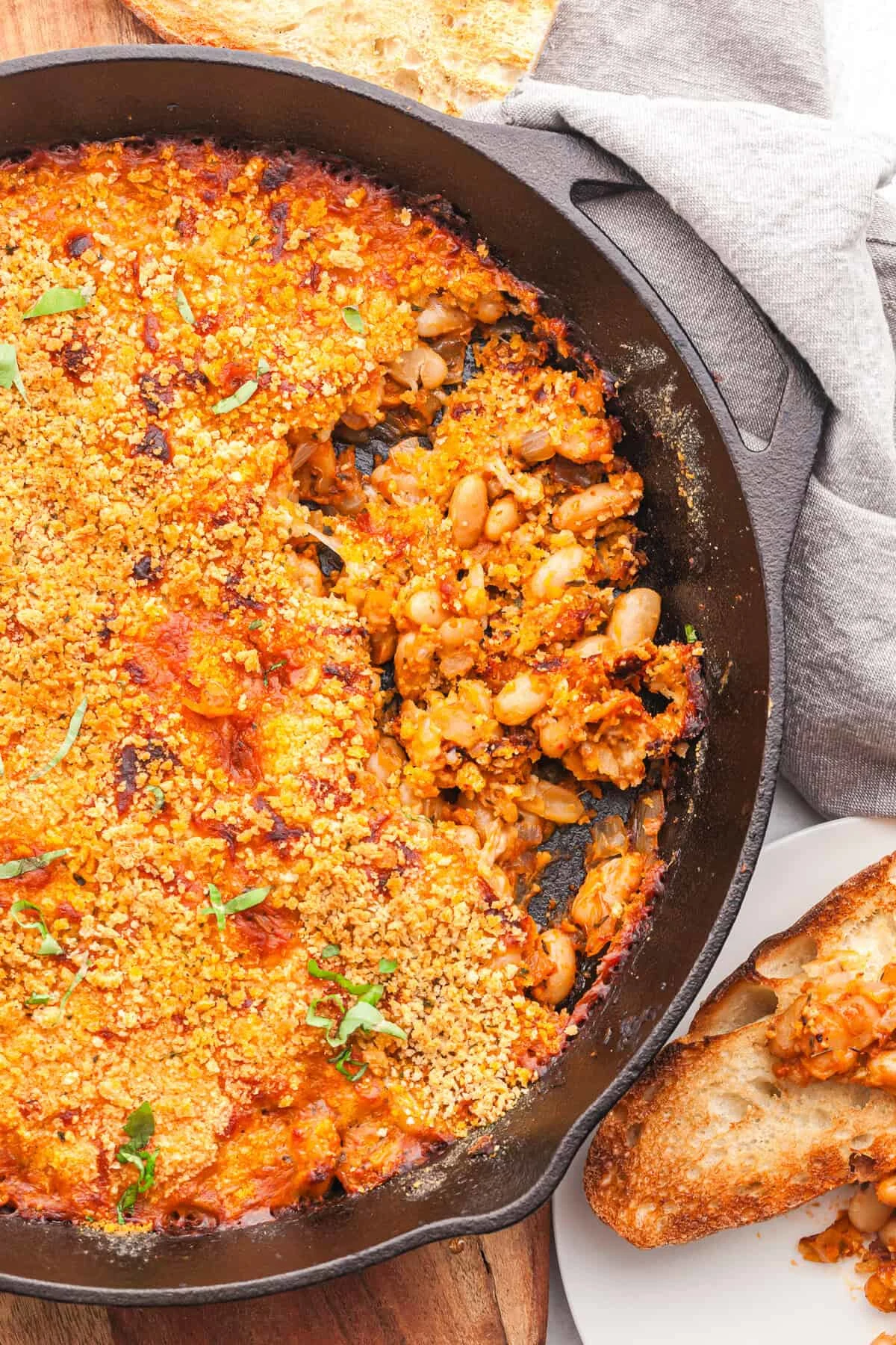 Cheesy White Bean Tomato Bake