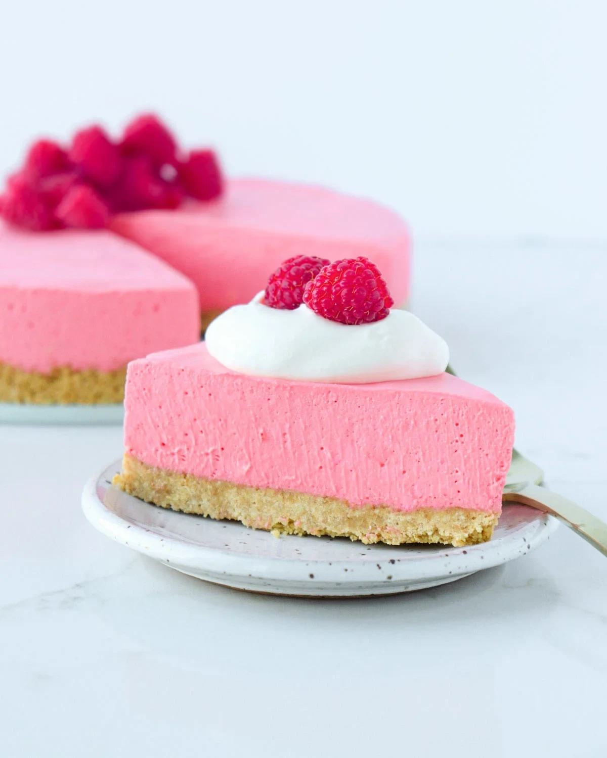 Raspberry Jello Cheesecake (no bake)