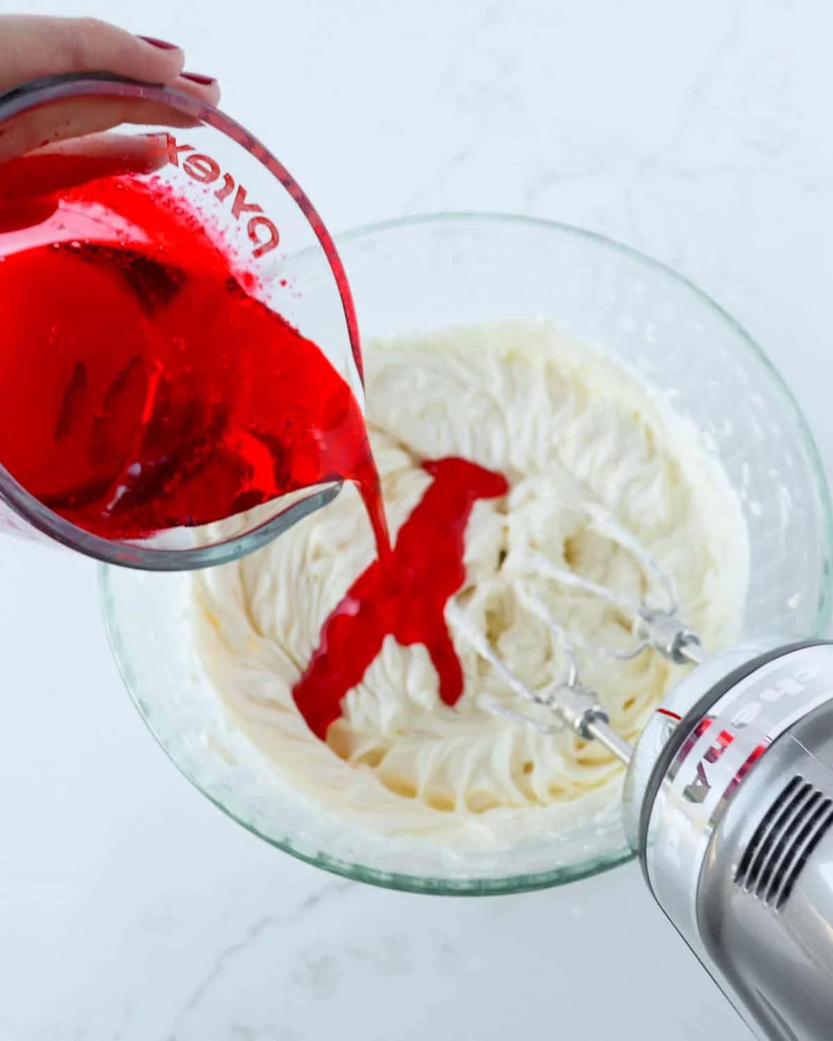 Raspberry Jello Cheesecake (no bake)