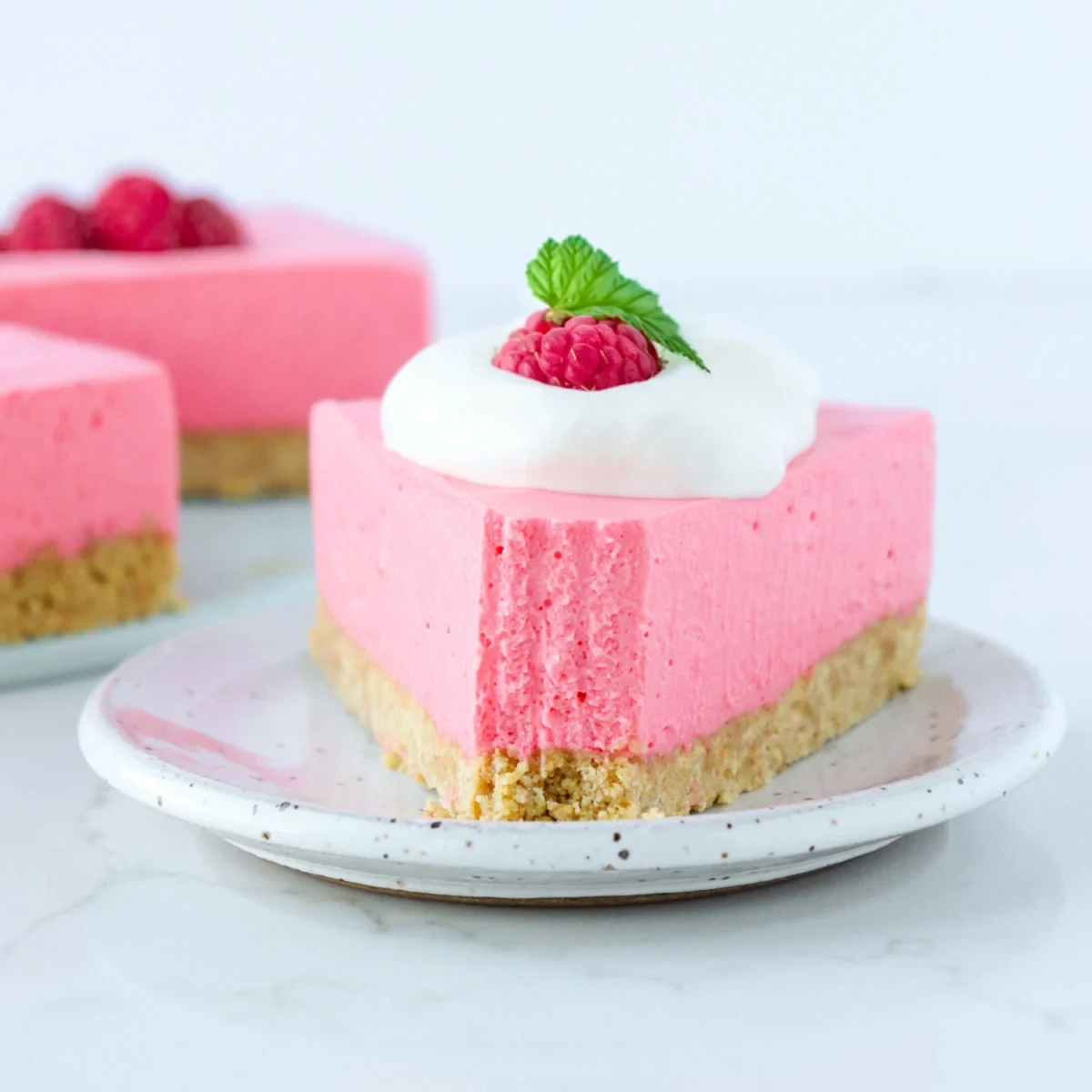 Raspberry Jello Cheesecake (no bake)
