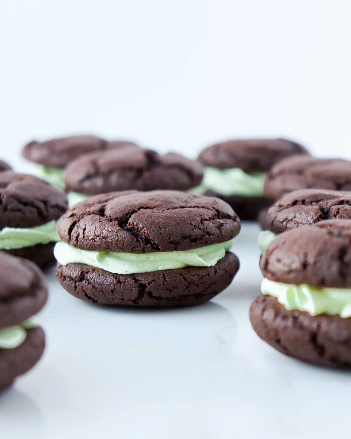 Mint Chocolate Sandwich Cookies