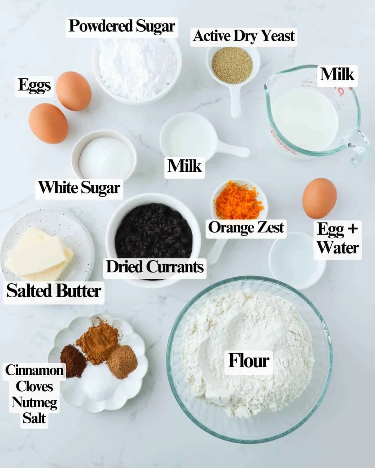 Currant Hot Cross Buns with Icing