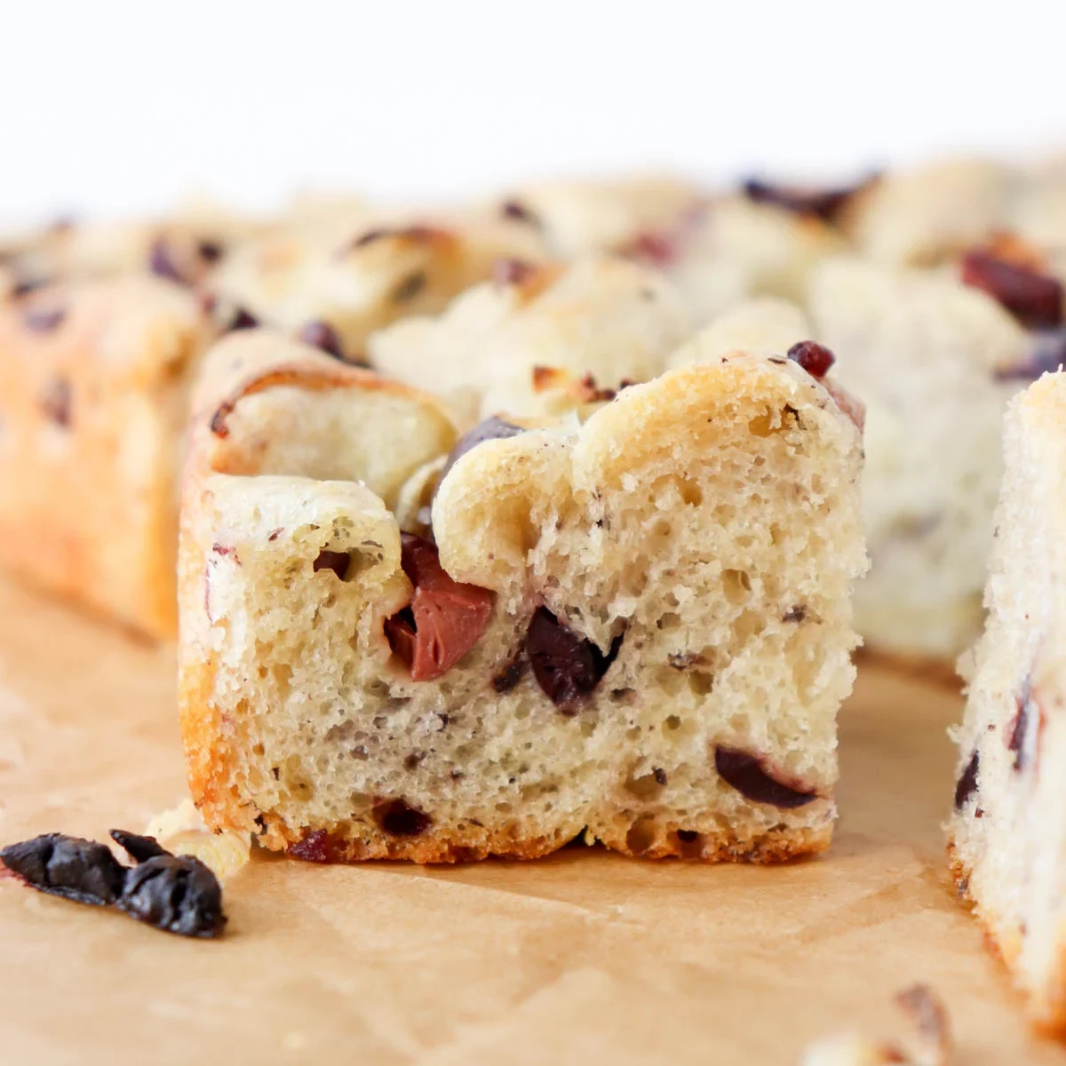 Shallot Black Olive Focaccia Bread