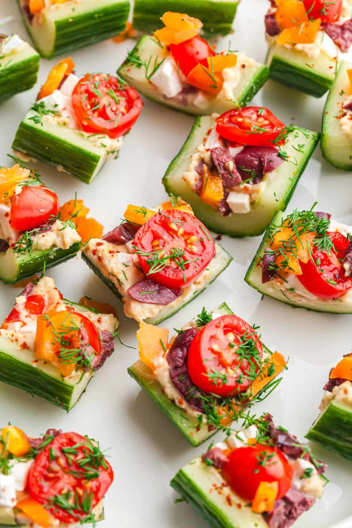 Mediterranean Stuffed Cucumber Cups