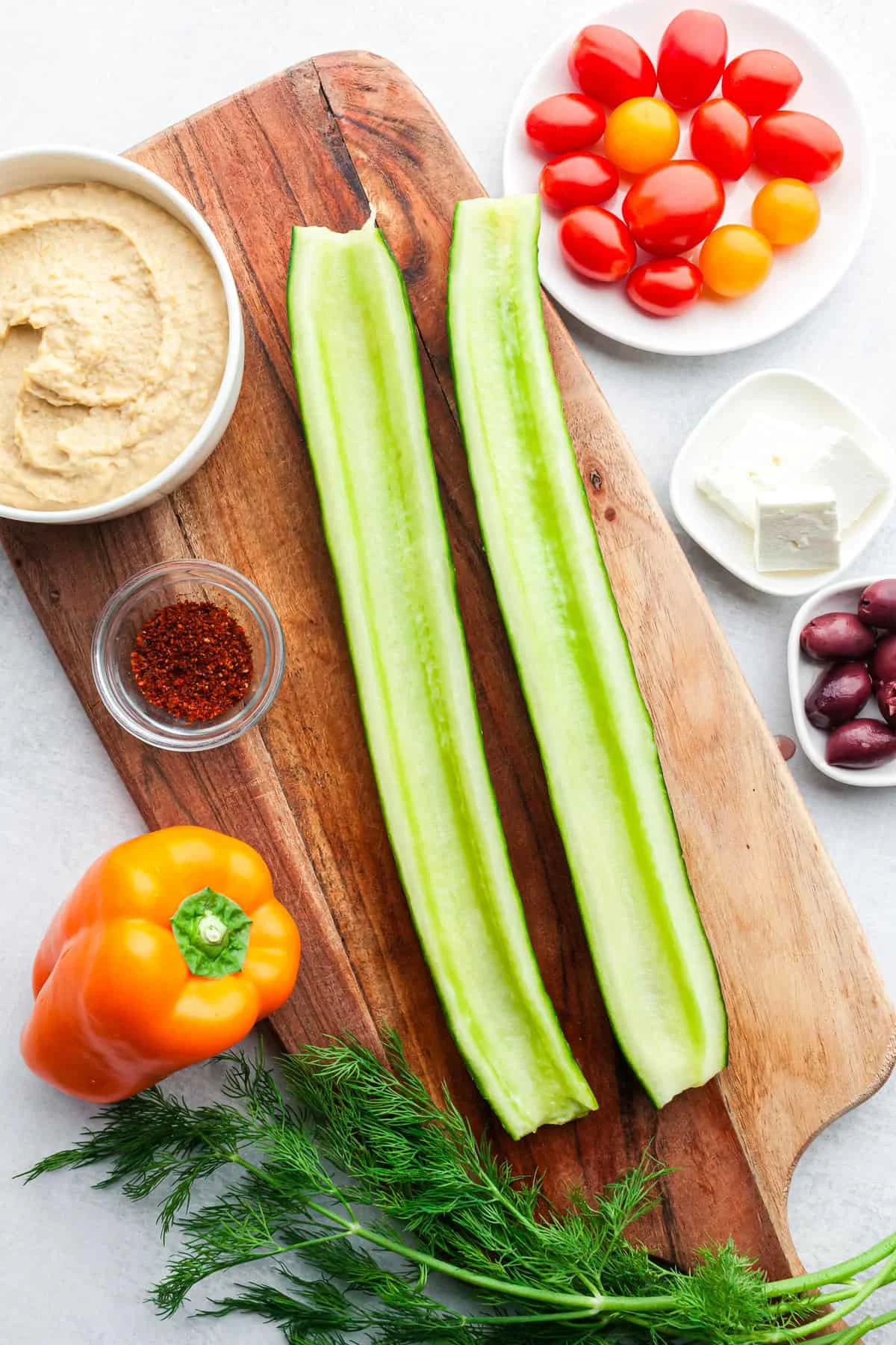 Mediterranean Stuffed Cucumber Cups