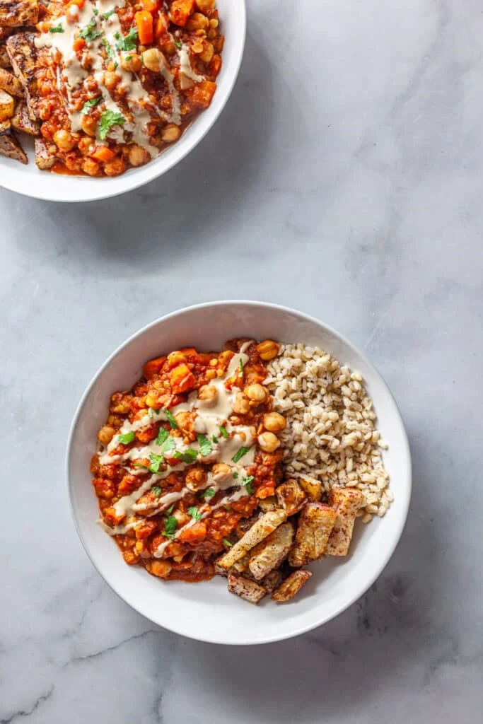 Smoky Slow Cooker Stewed Lentils and Chickpeas