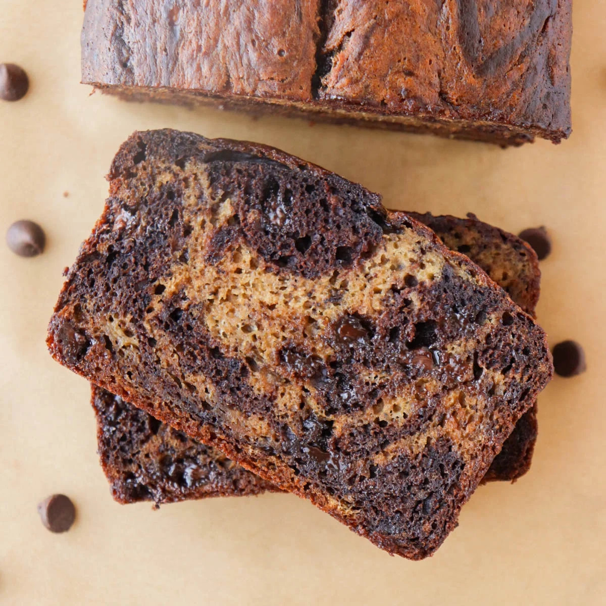 Chocolate Marbled Banana Bread