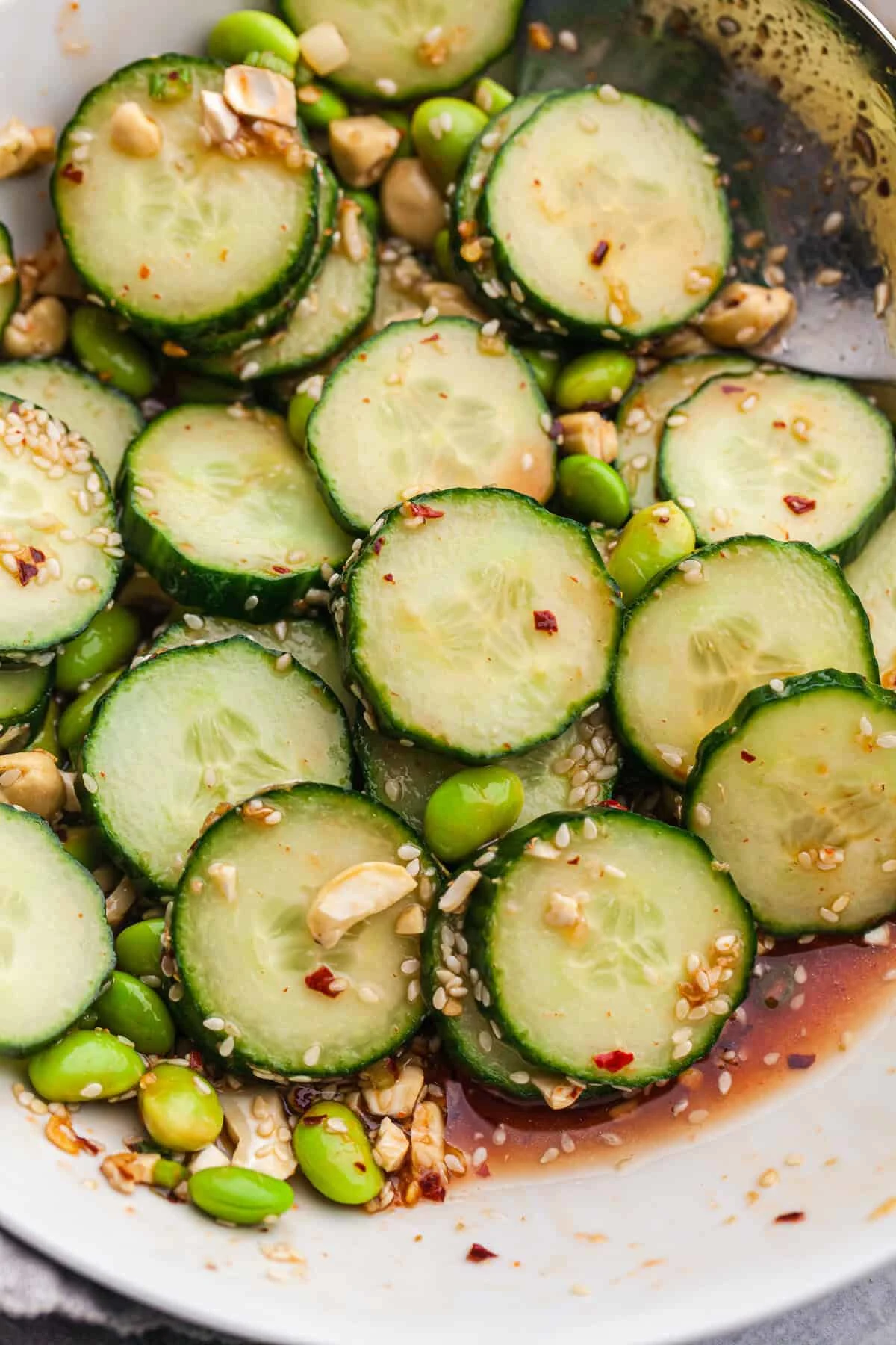 Spicy Edamame Cucumber Salad