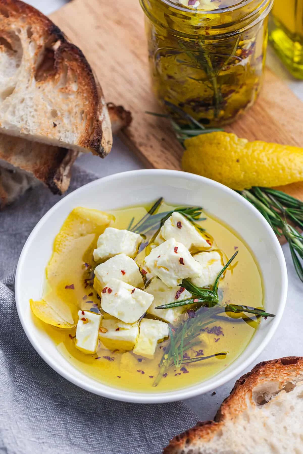 Marinated Feta With Oil, Lemon, and Rosemary