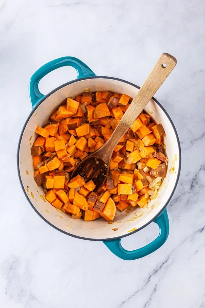Red Curry Lentils with Sweet Potatoes and Spinach