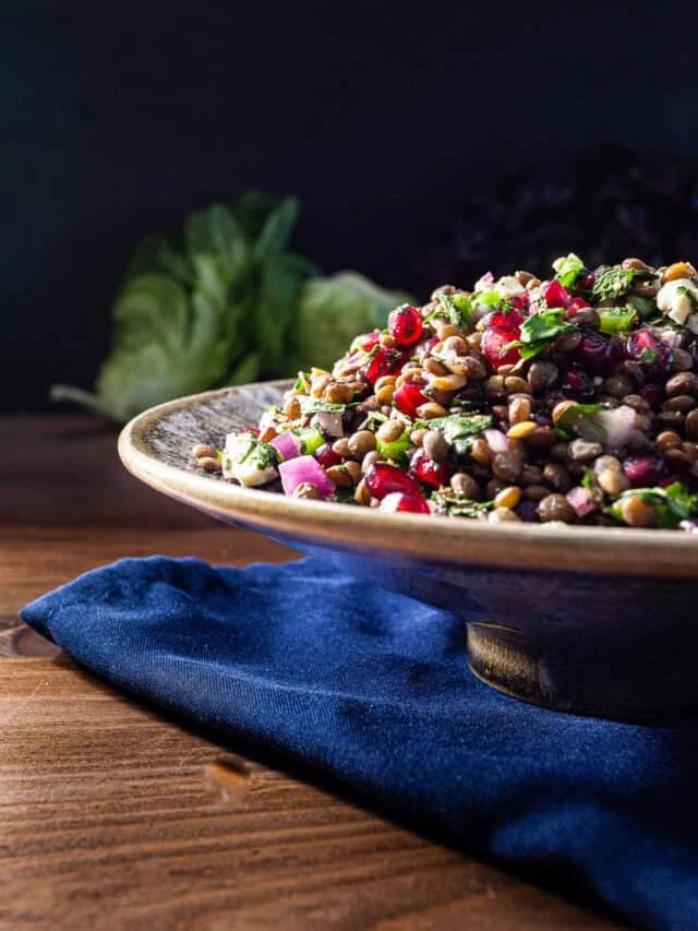 Lentil Salad with Feta and Pomegranate