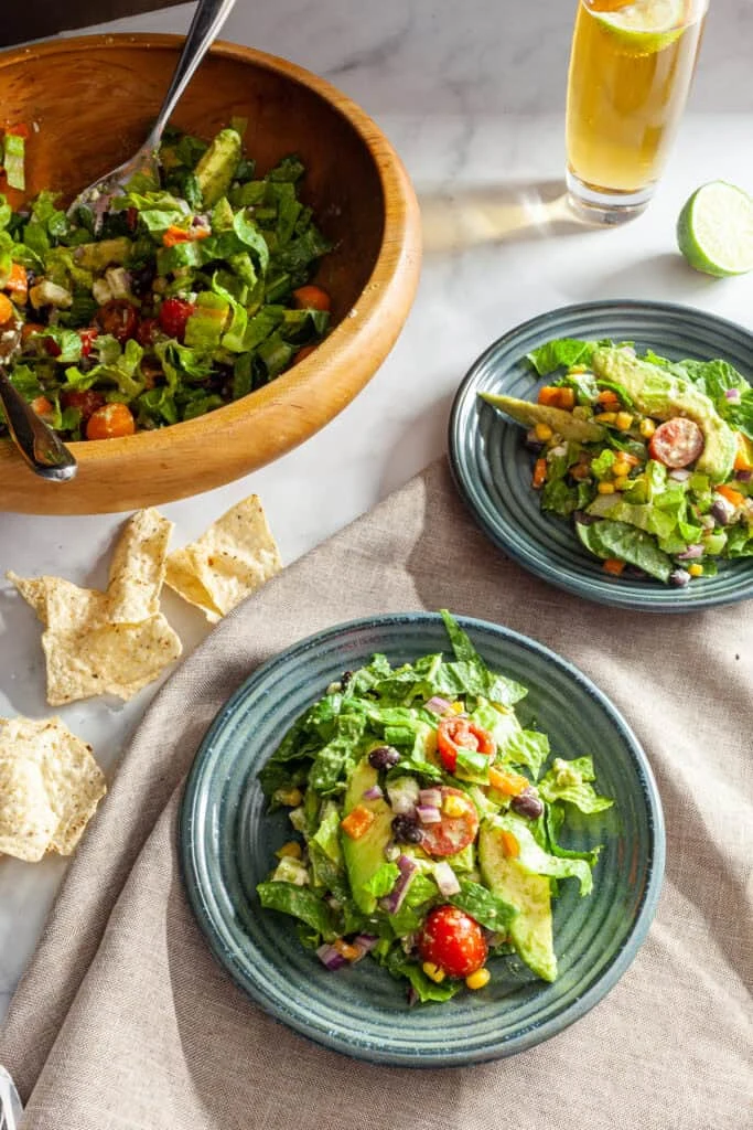 Mexican Chopped Salad with Lime Cilantro Vinaigrette 