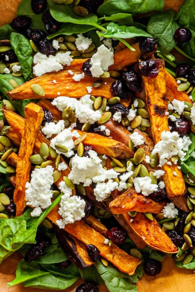 Winter Salad with Roasted Sweet Potatoes and Toasted Pepitas