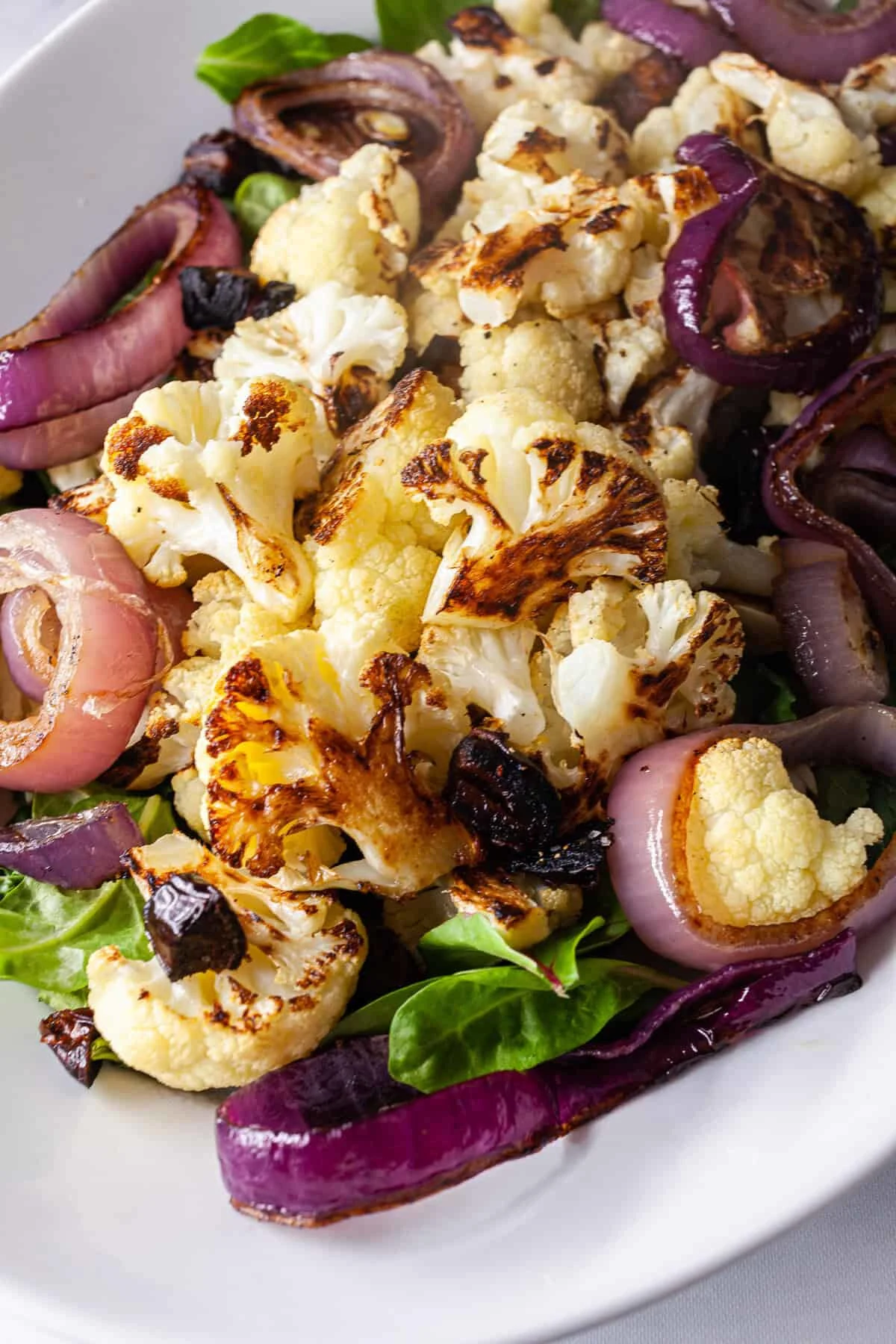 Roasted Cauliflower with Tahini and Dates