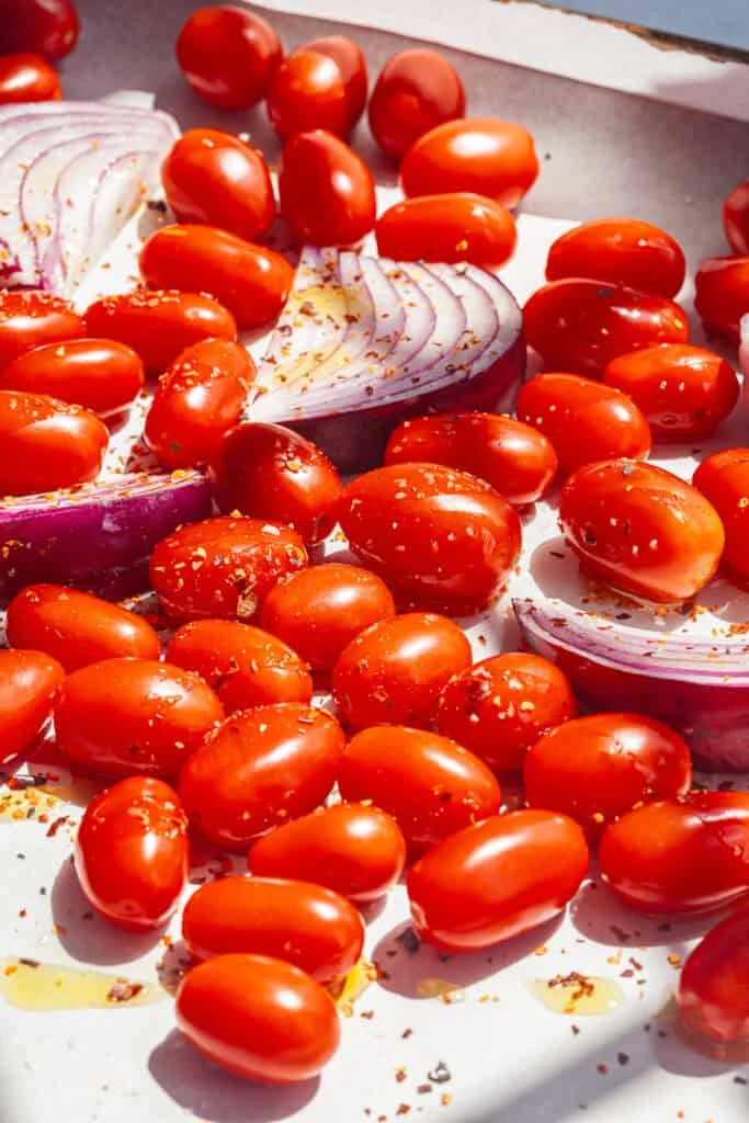 Farro with Blister Tomato and Pesto 
