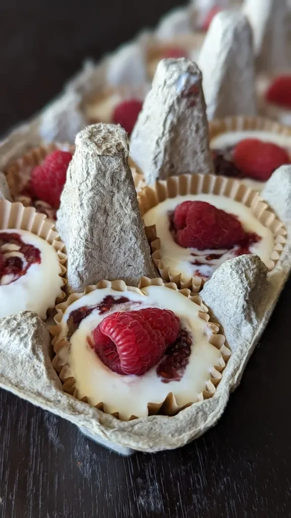 Frozen Raspberry Cottage Cheese Bites