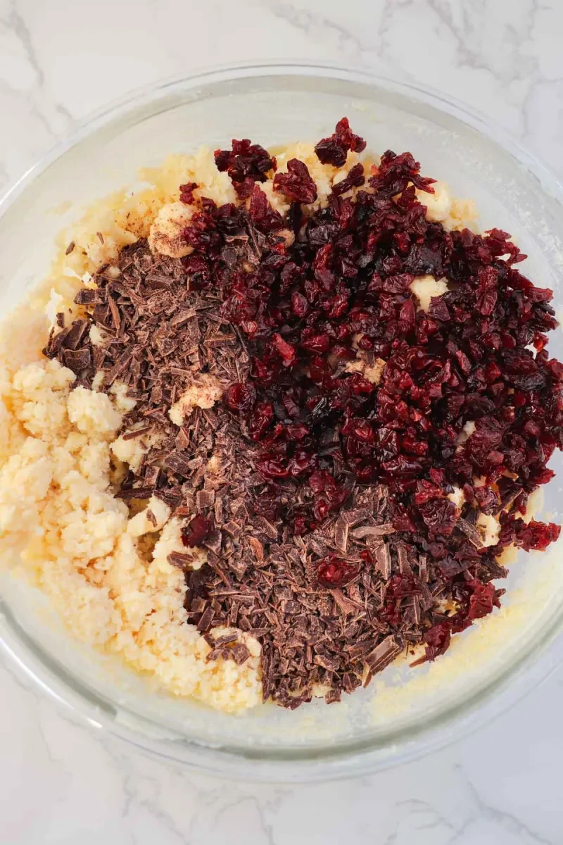 Almond Shortbread Cookies with Chocolate and Cherries