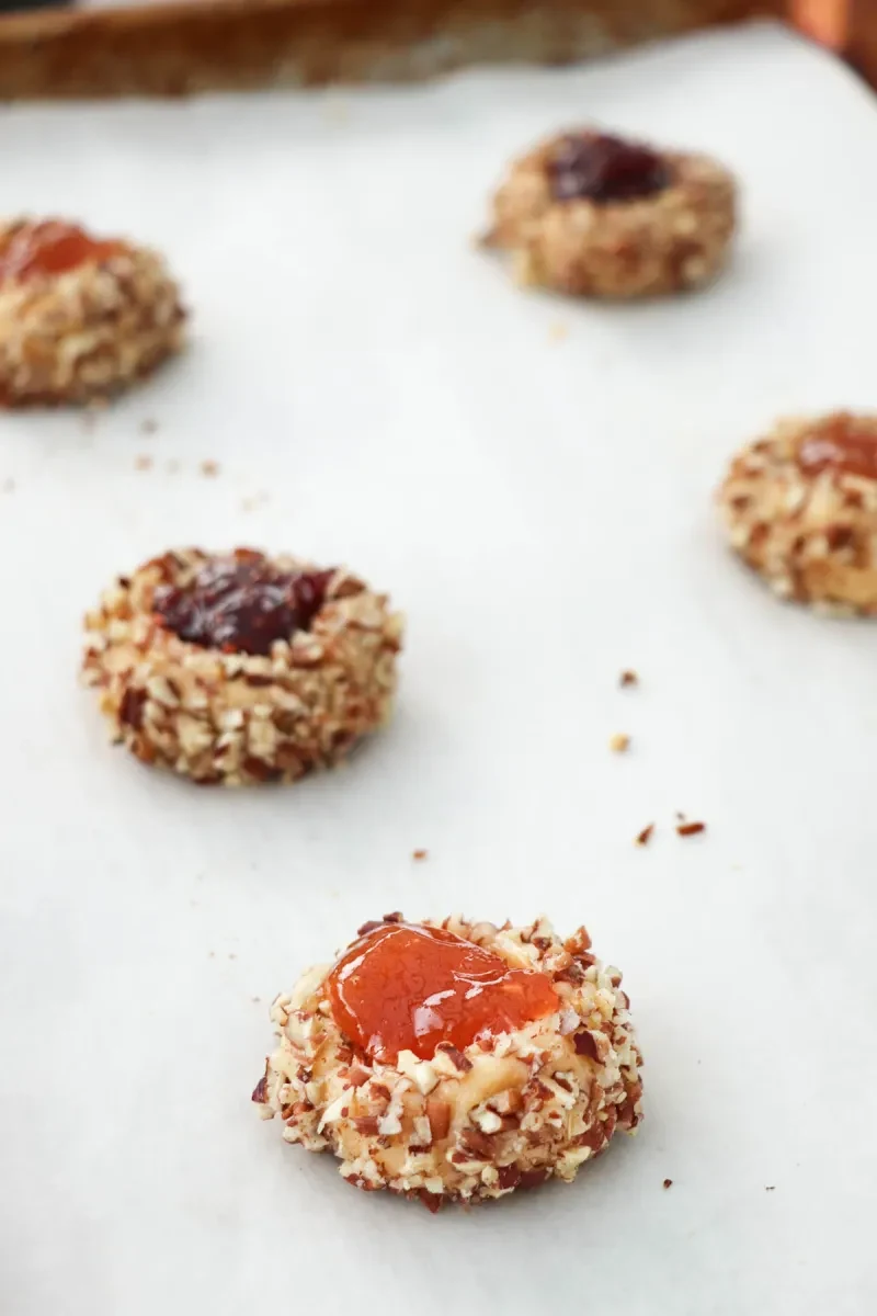 Classic Thumbprint Cookies with Jam and Pecans