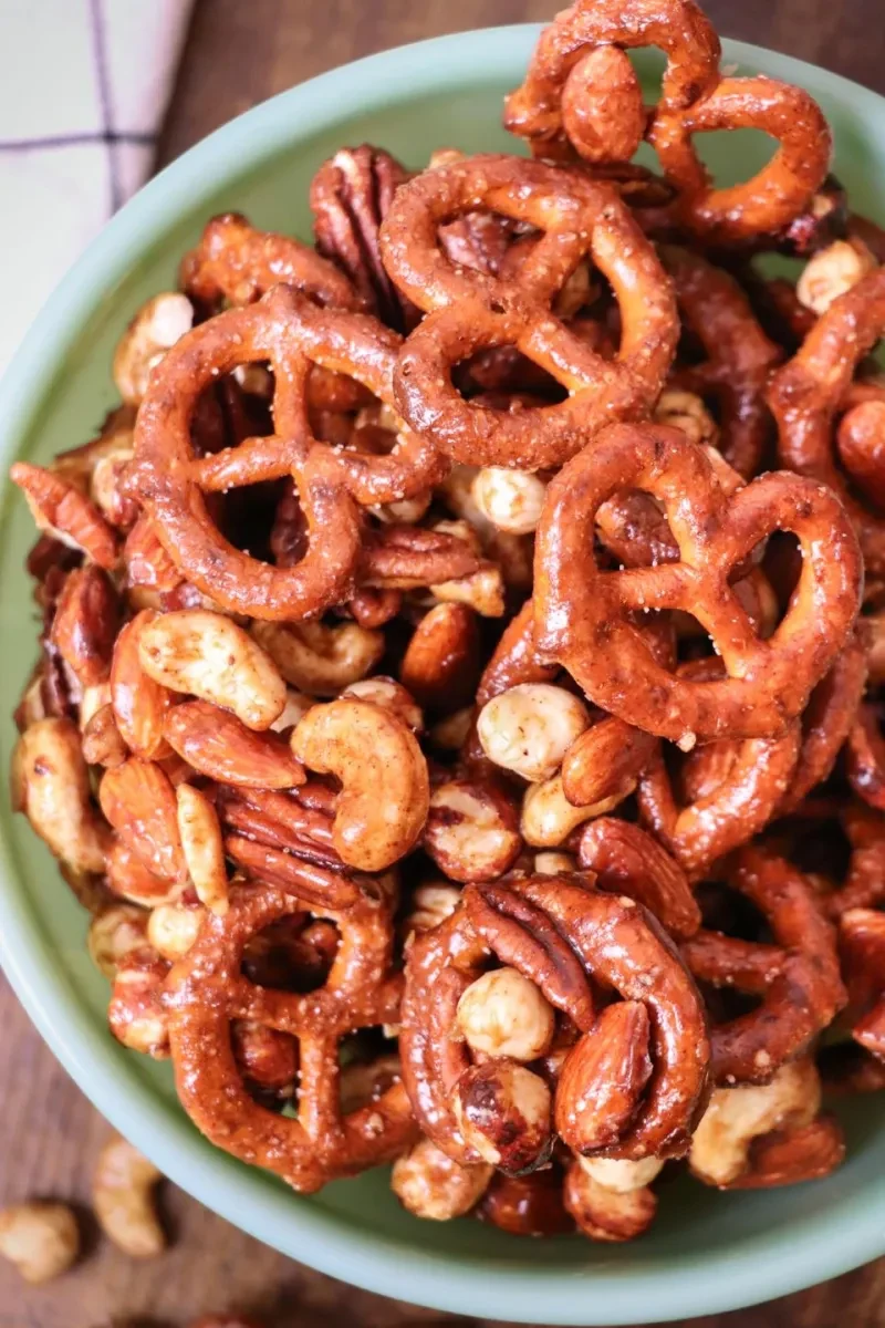 Sweet and Spicy Nuts and Pretzels