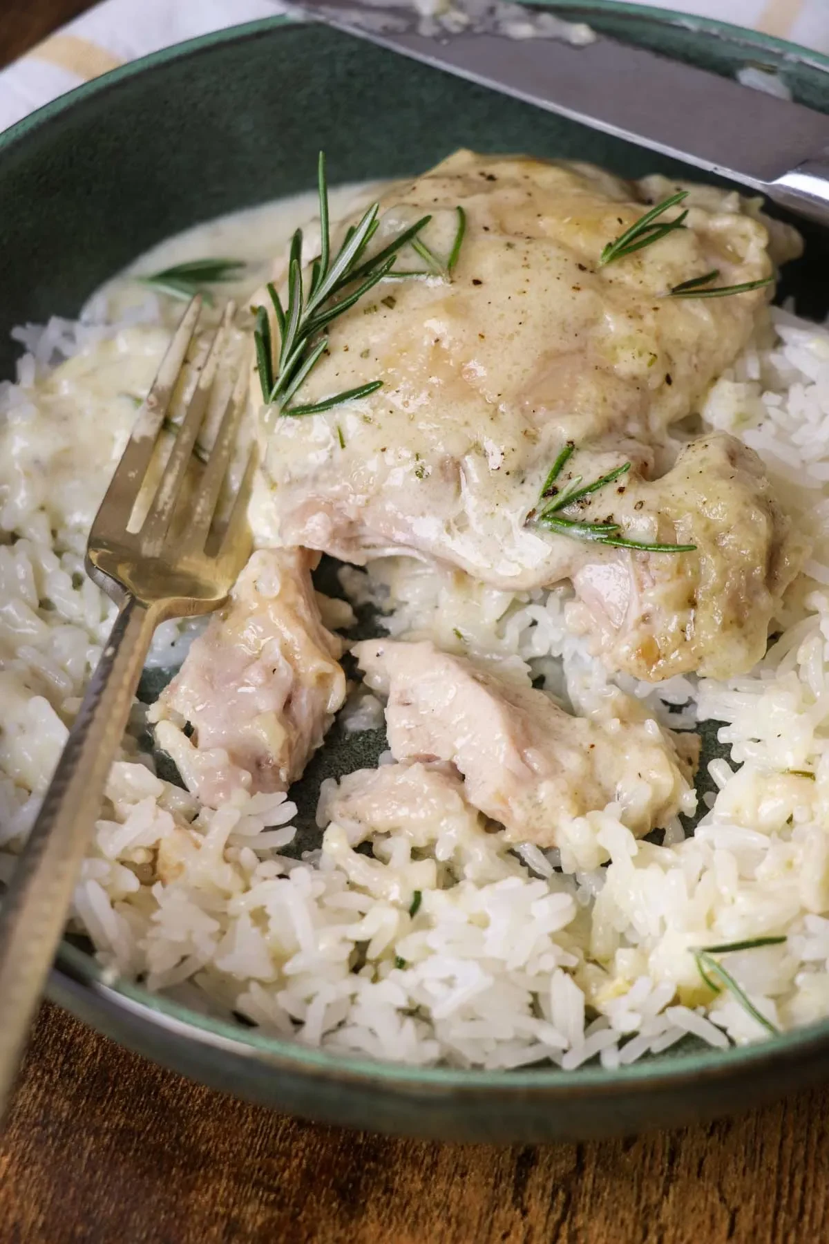 One Pan Rosemary Chicken in Shallot and Herb Cream Sauce