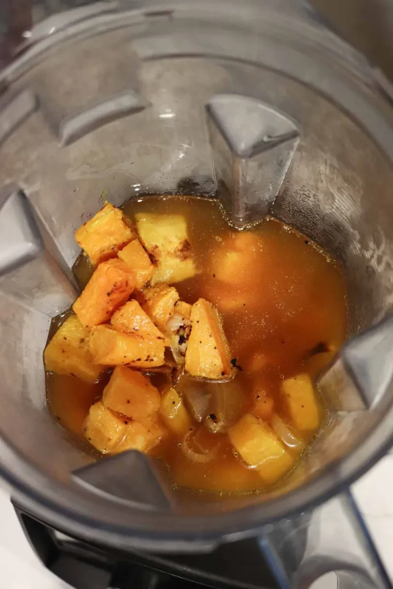 Pasta with Butternut Squash Sauce, Gruyere, and Greens