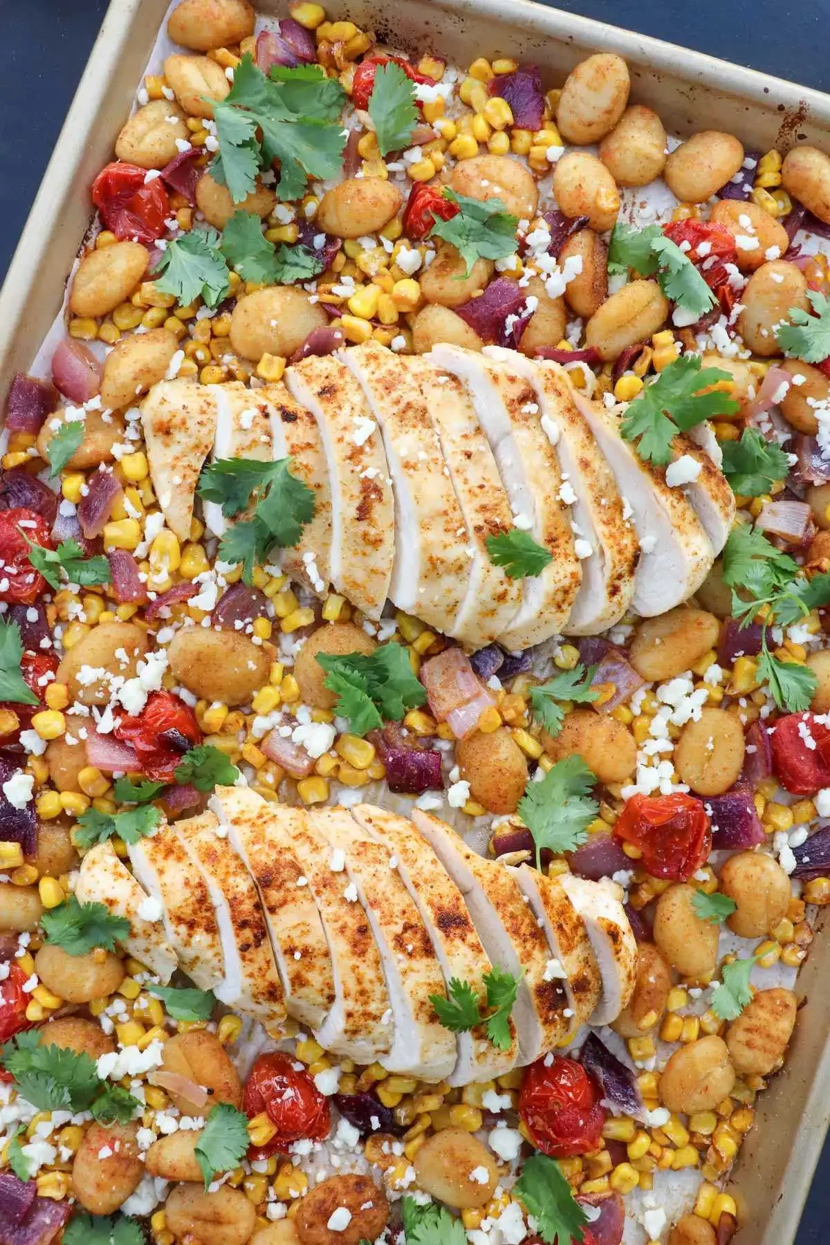 Sheet Pan Gnocchi with Chicken and Corn