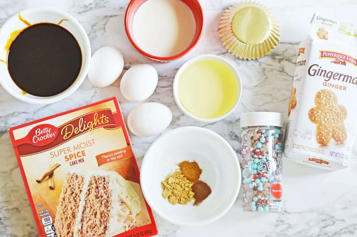 Gingerbread Man Cupcakes