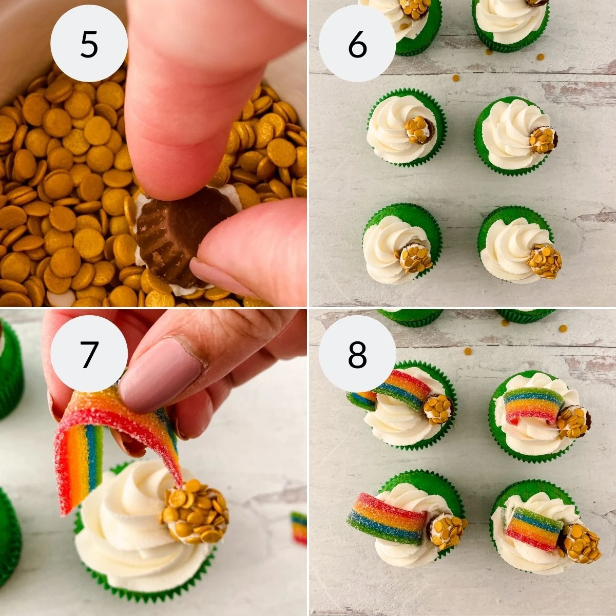 Rainbow St. Patrick’s Day Cupcakes
